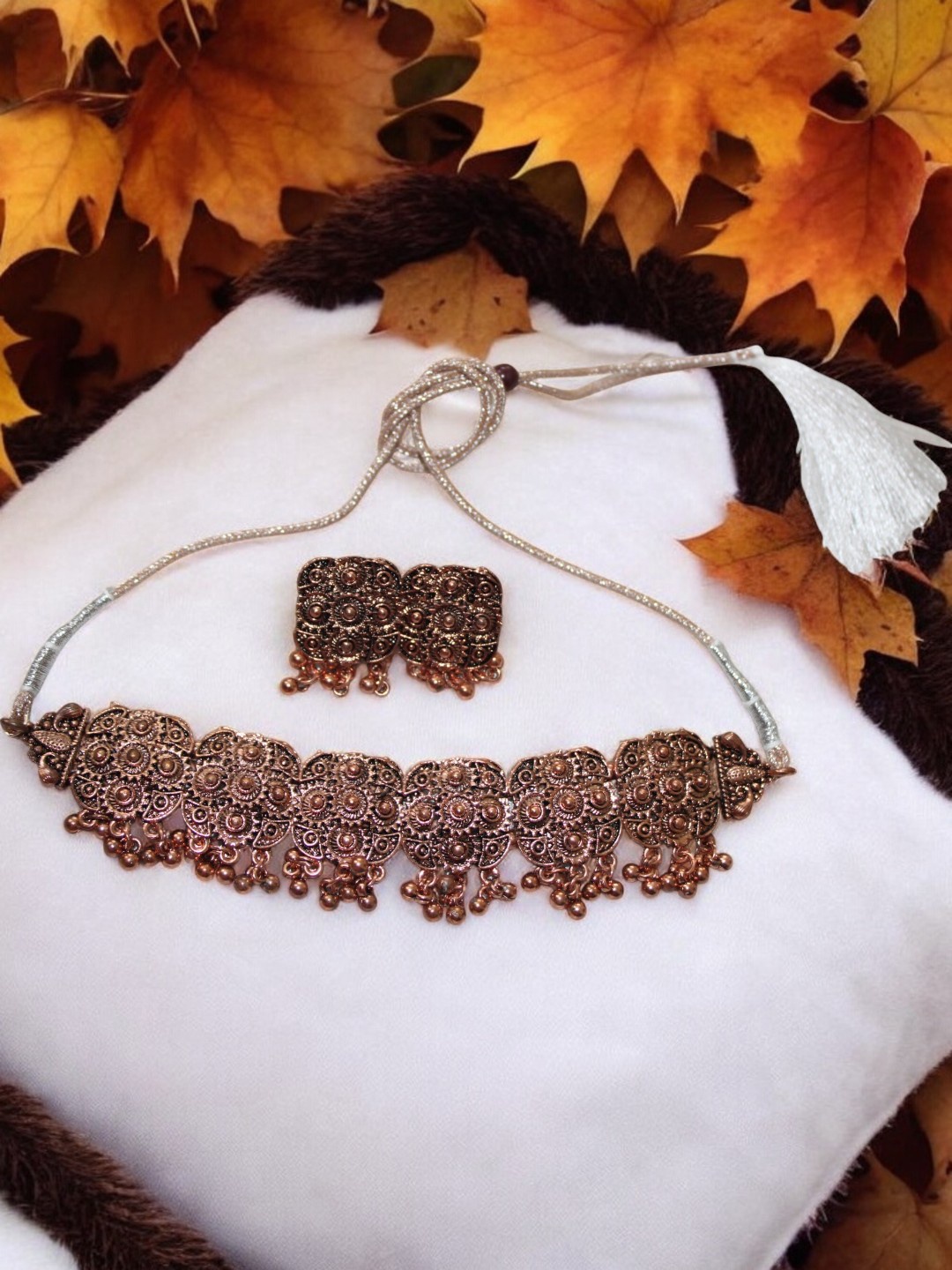 

Jolly Faces Stone-Studded Jewellery Set, Copper