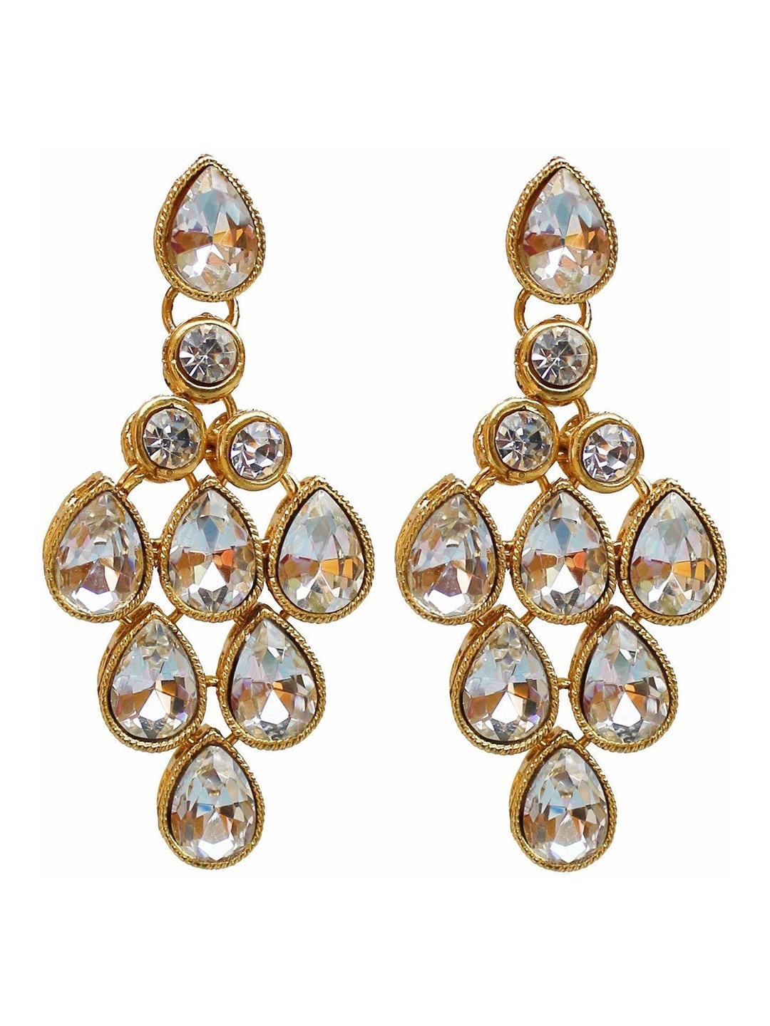

Gyaan Jewels Alloy Gold-plated Gold White Jewellery Set
