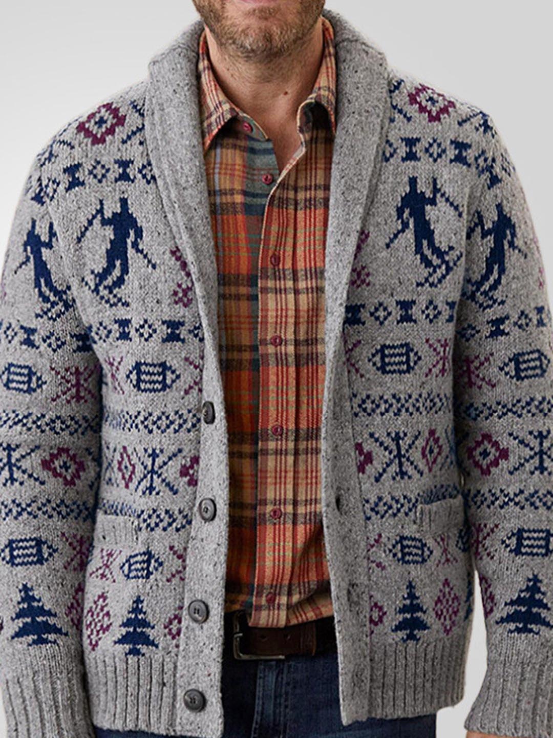 

Mast & Harbour Men Printed Longline Pullover, Grey