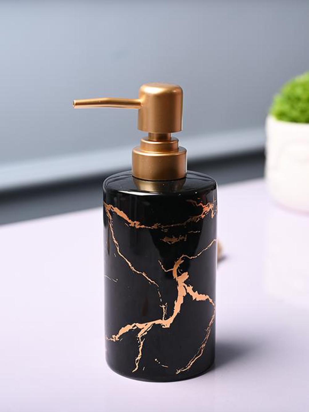 MARKET99 Black Abstract Ceramic Soap Dispenser