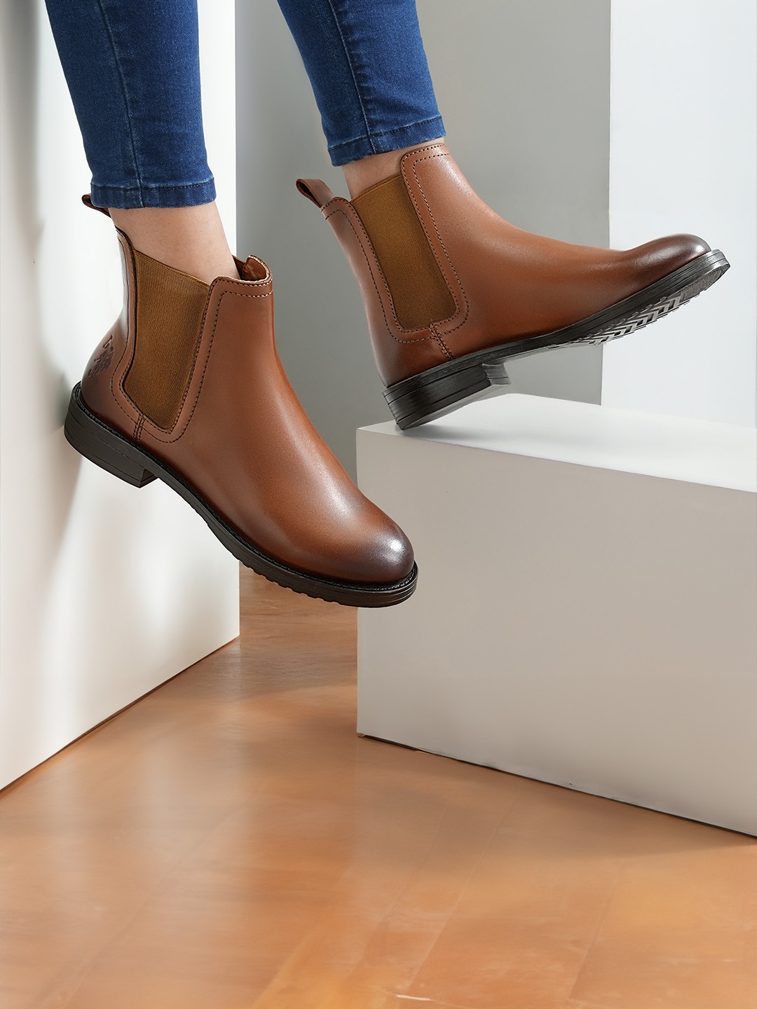 

U.S. Polo Assn. ANTONELLA Women Chelsea Boots, Tan
