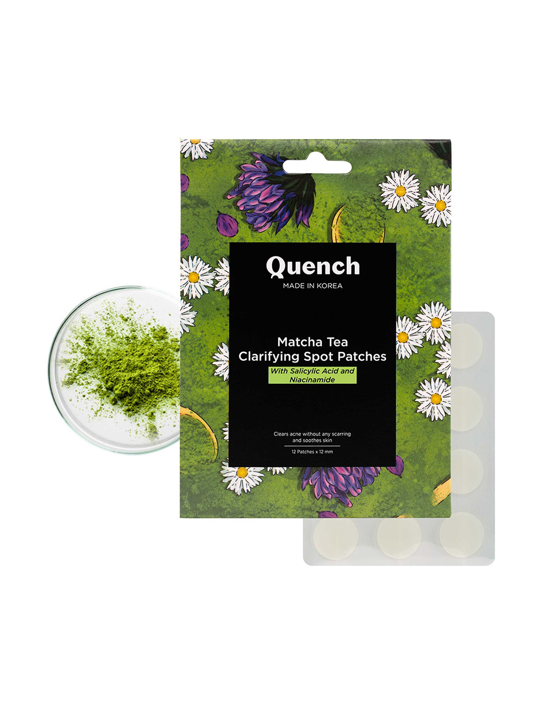 

Quench Matcha Tea Clarifying Acne Patches With Niacinamide - 12 Patches, Green