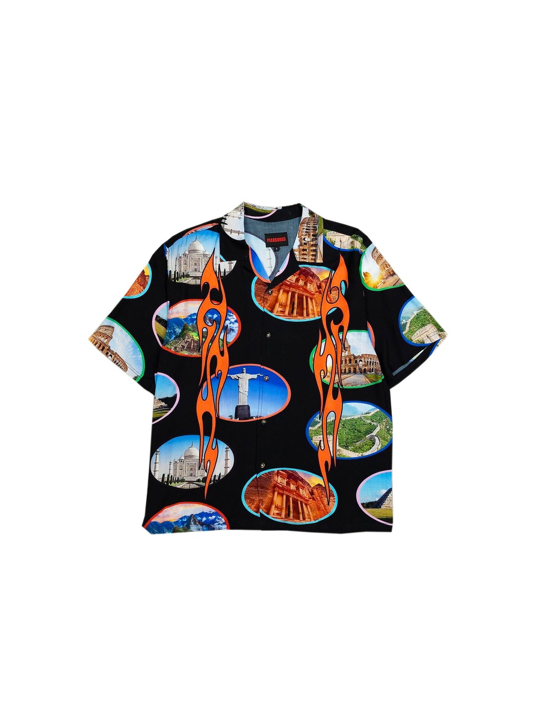 

Pleasures Men 7 Wonder Camp Shirt, Black