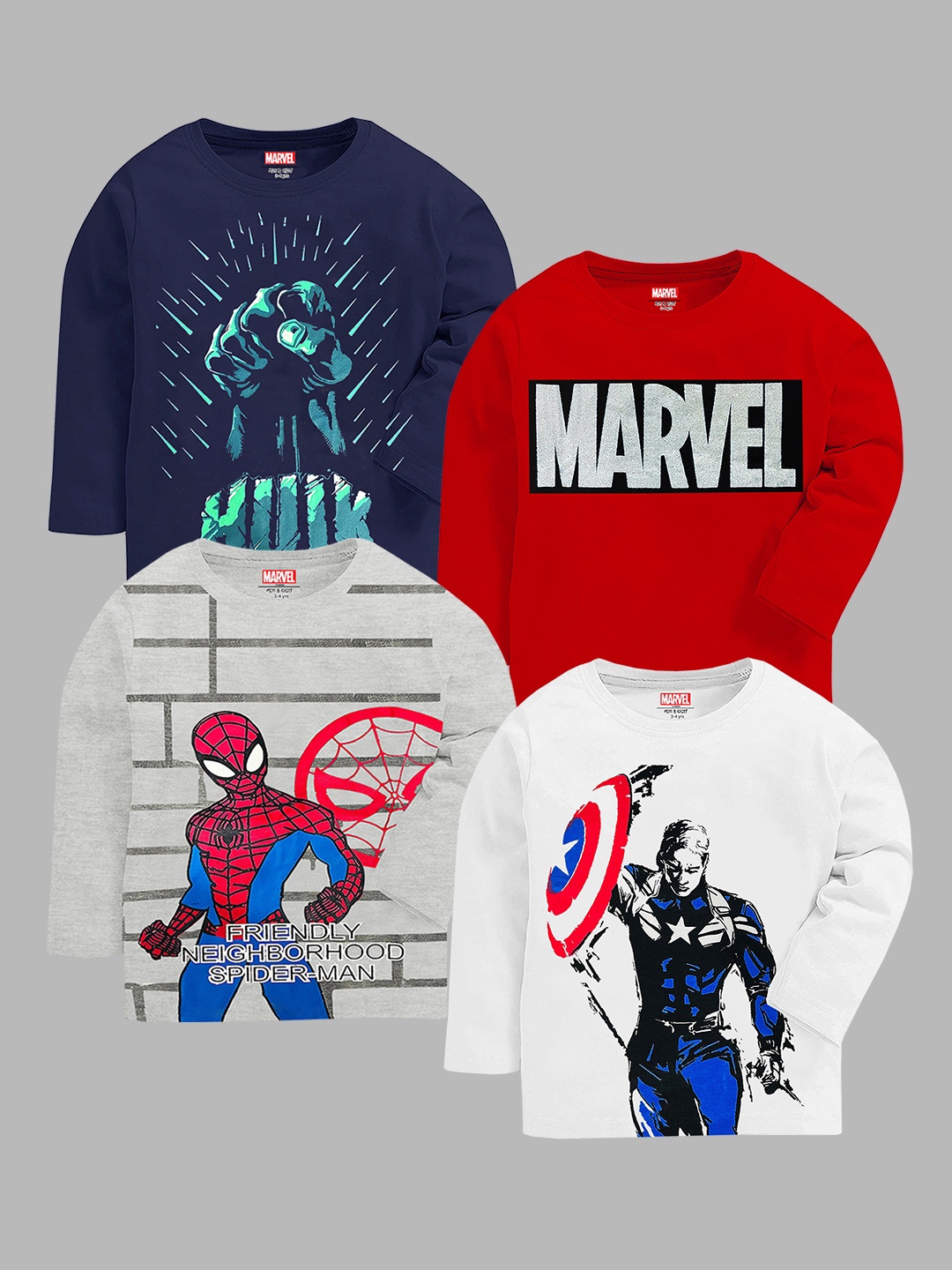 

Marvel by Miss and Chief Boys 4 Avengers Printed Applique T-shirt, Multi