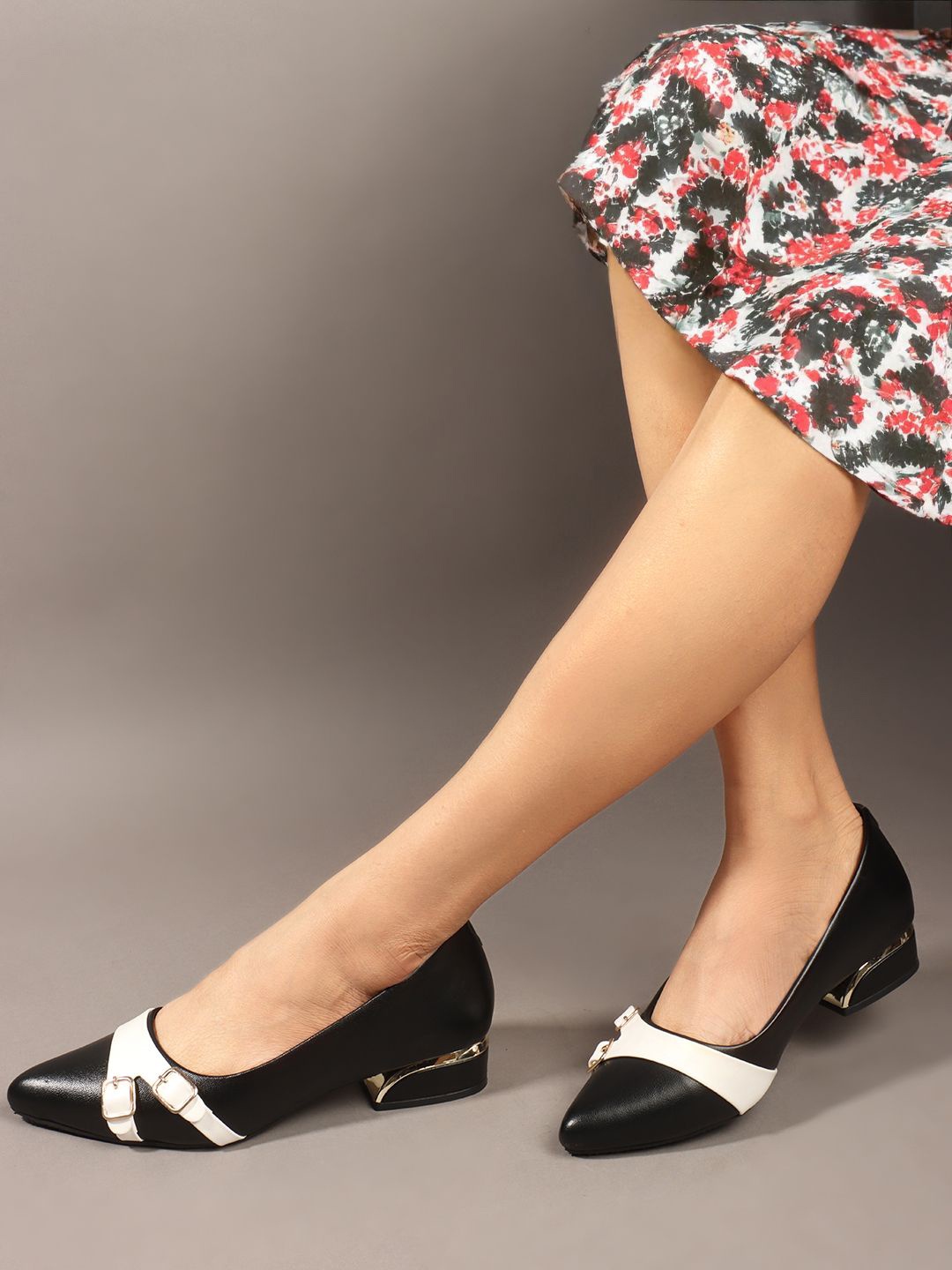 

Carlton London Women Pointed Toe Block Heel Pumps, Black