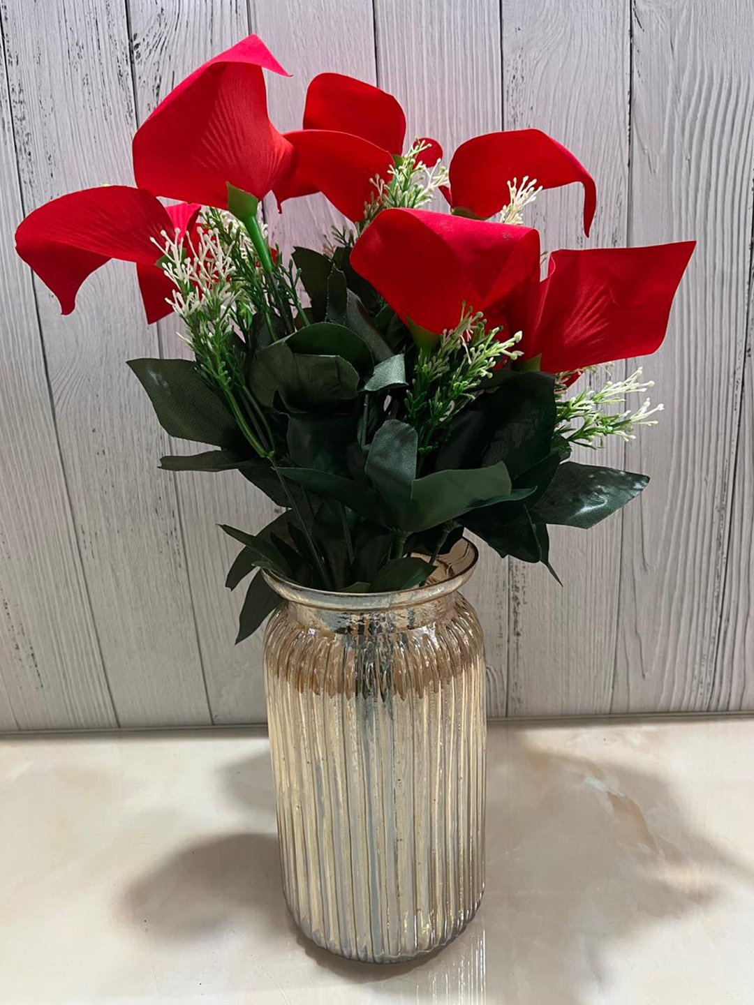 

Clovefry Brown Textured Transparent Glass FlowerVase