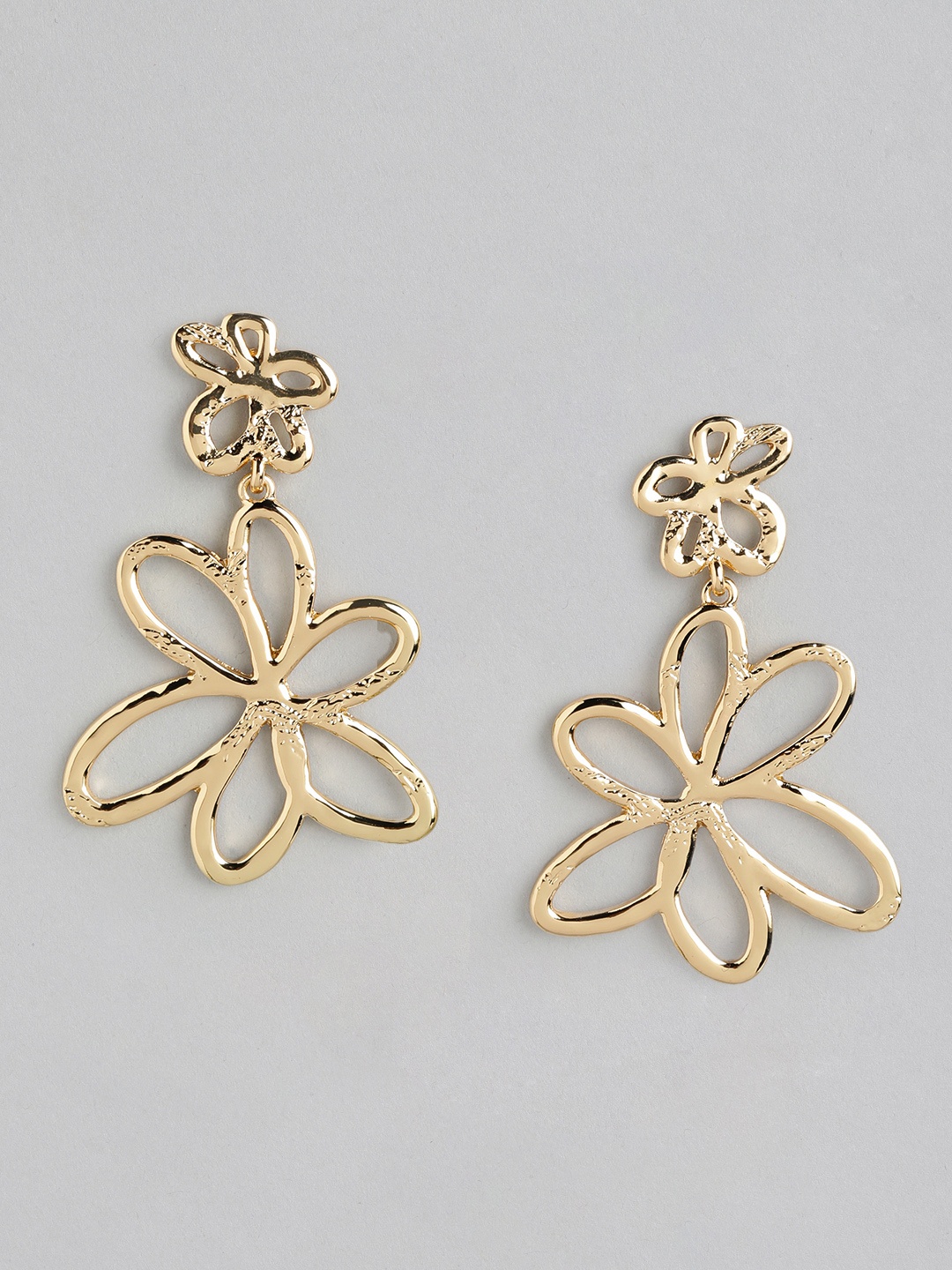 Forever New Gold Plated Floral Drop Earrings
