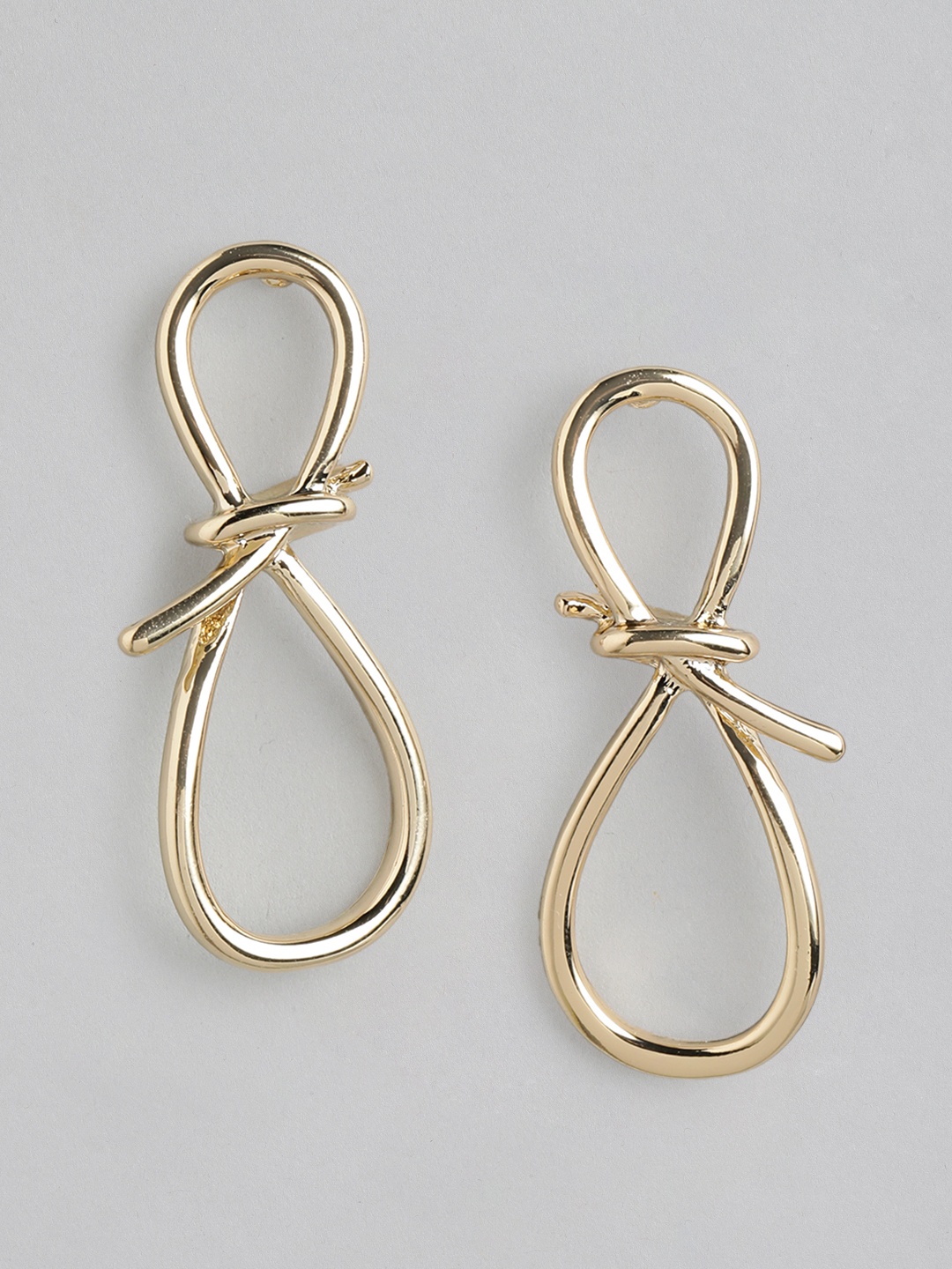 Forever New Gold Plated Knots Contemporary Drop Earrings