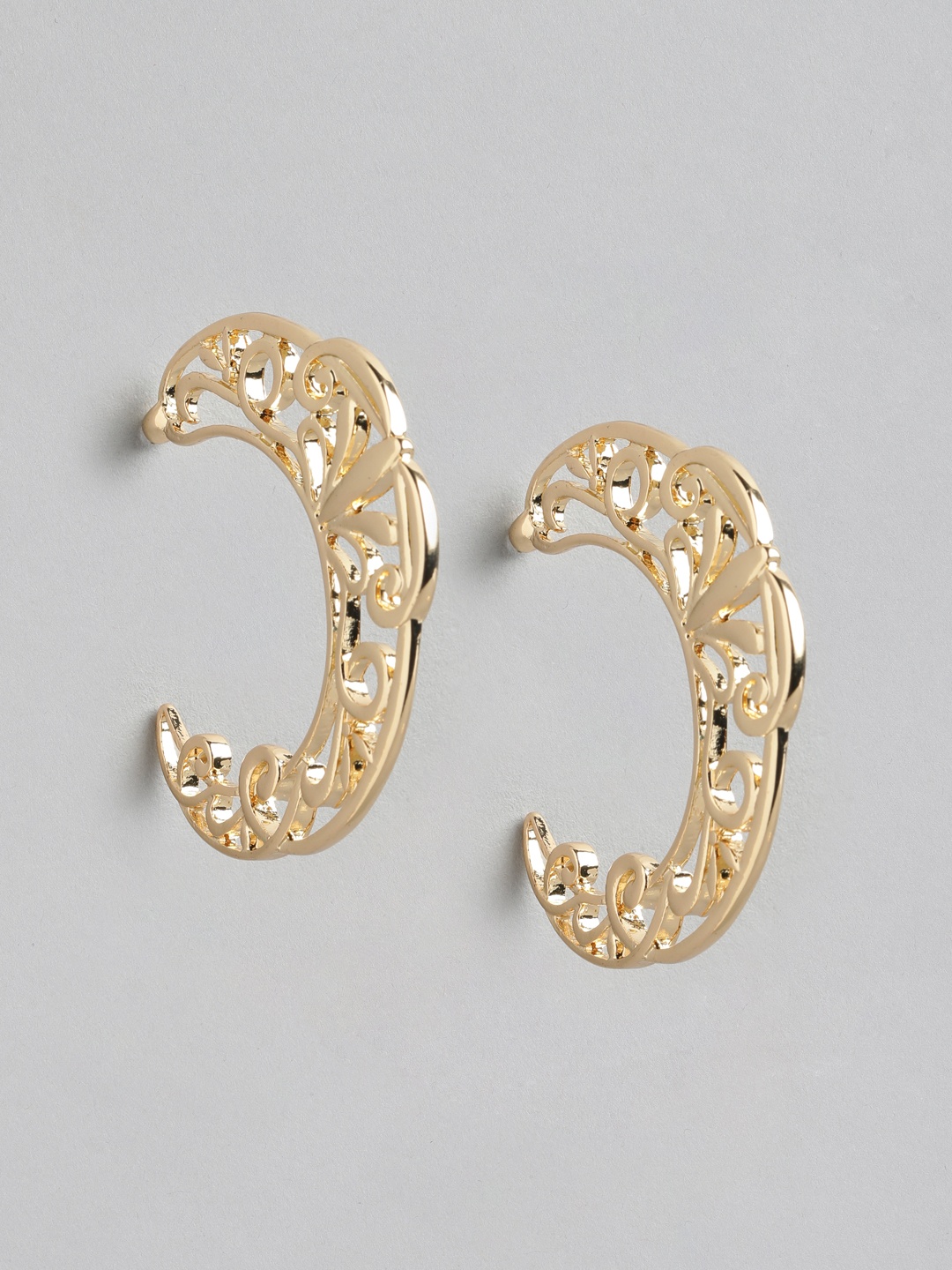 

Forever New Gold Plated Crescent Shaped Half Hoop Earrings