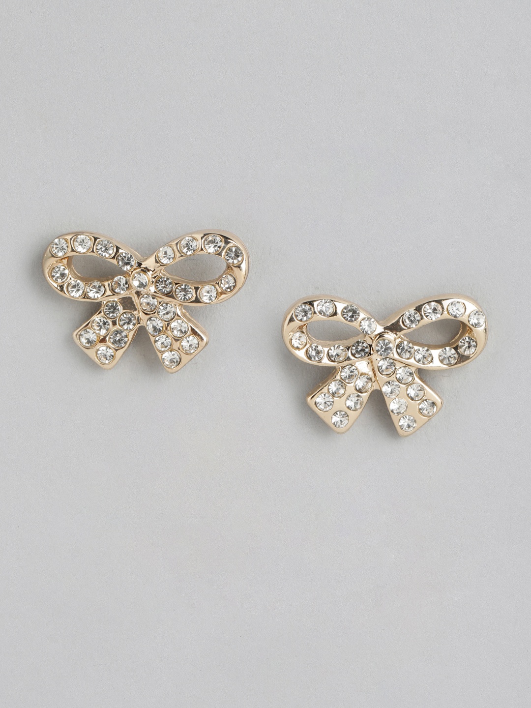 

Forever New Gold Plated Artificial Stone Studded Contemporary Studs Earrings, White