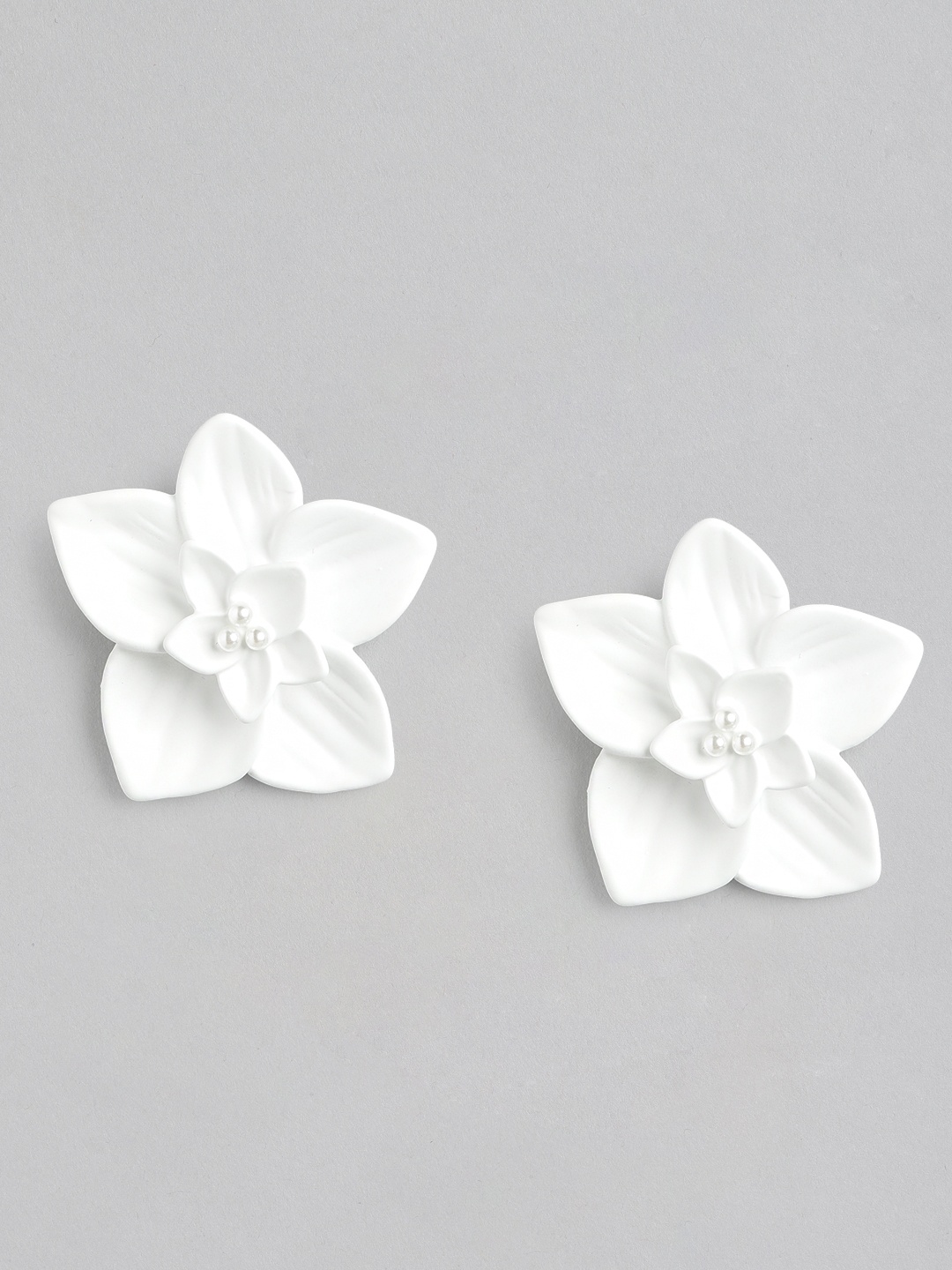 Forever New Floral Studs Earrings, White