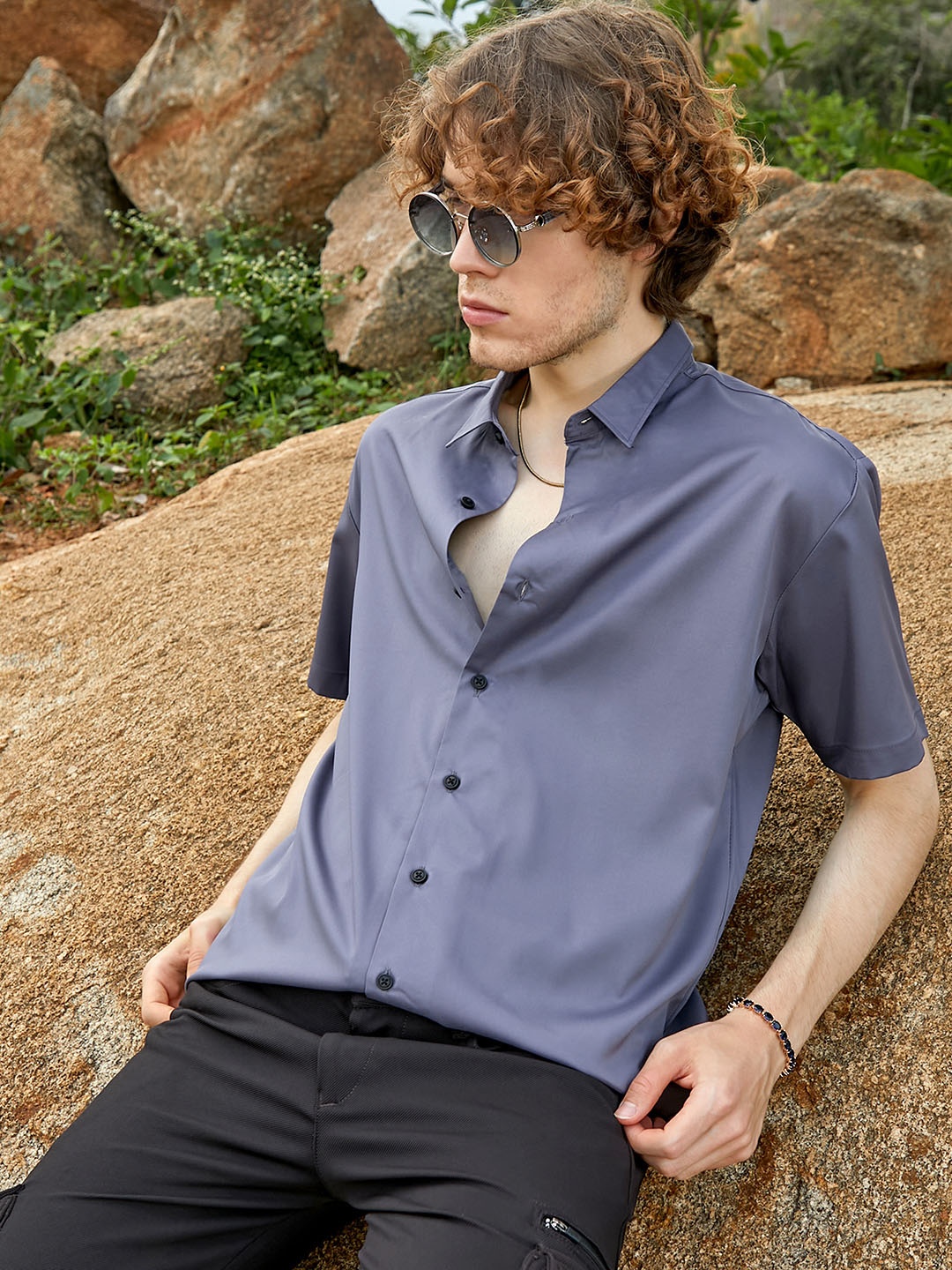 

Campus Sutra Men Comfort Opaque Casual Shirt, Grey