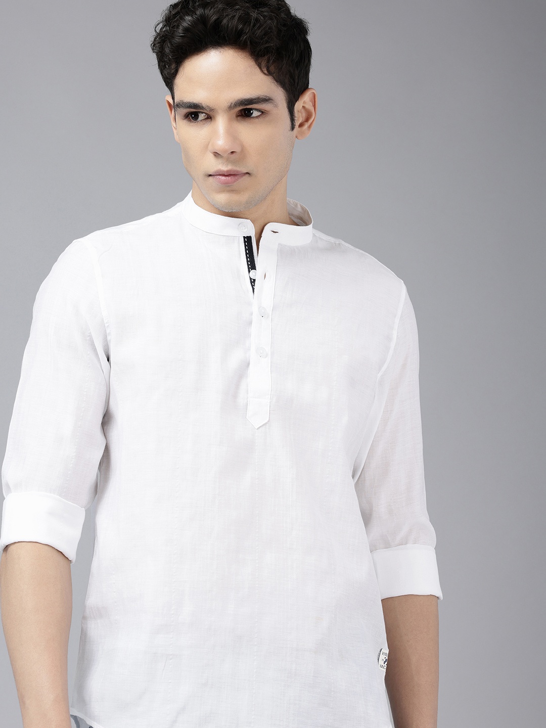 SPYKAR Pure Cotton Slim Fit Opaque Casual Shirt, White