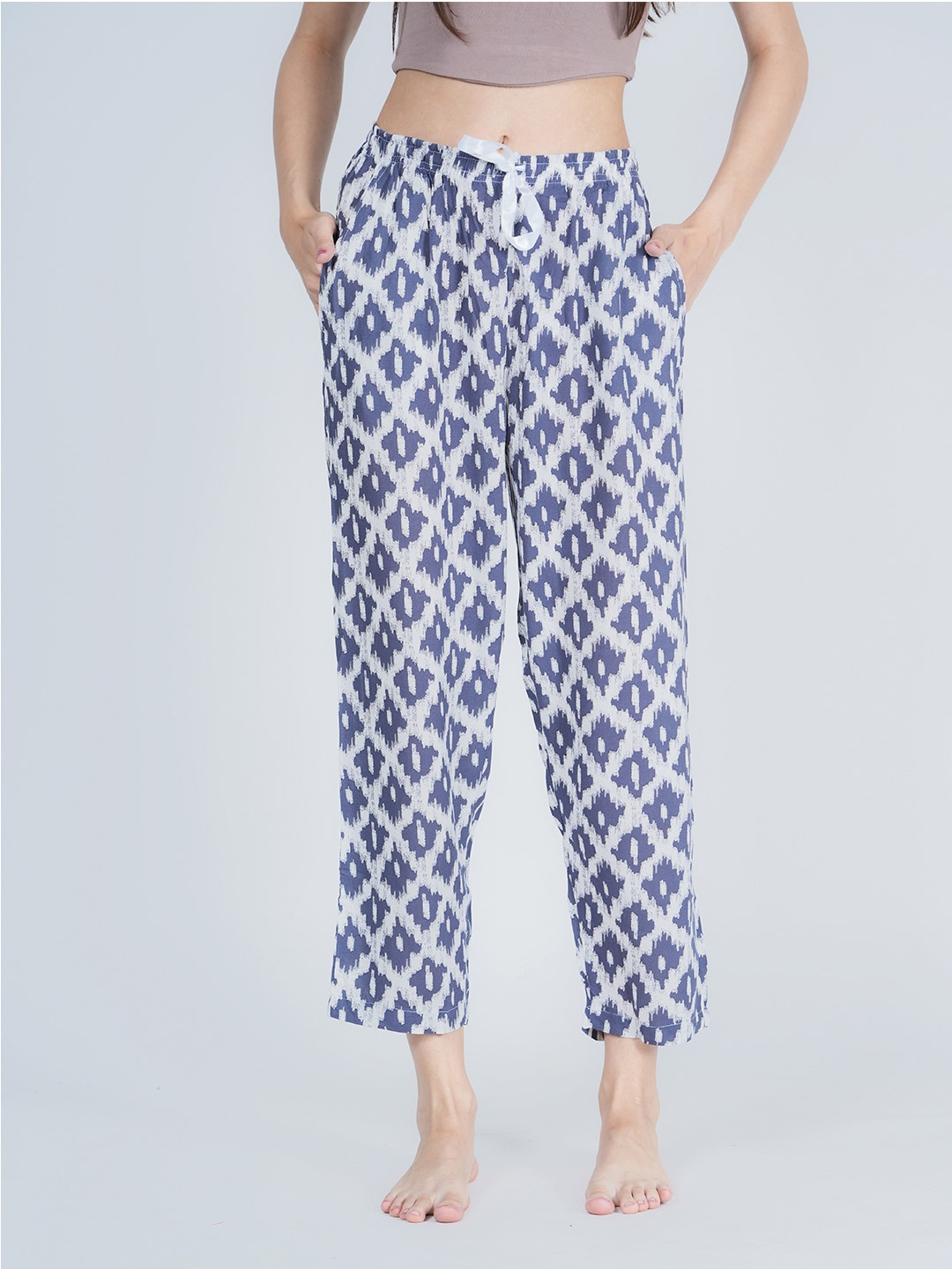 

Style Shoes Women Printed Mid-Rise Lounge Pant, Blue