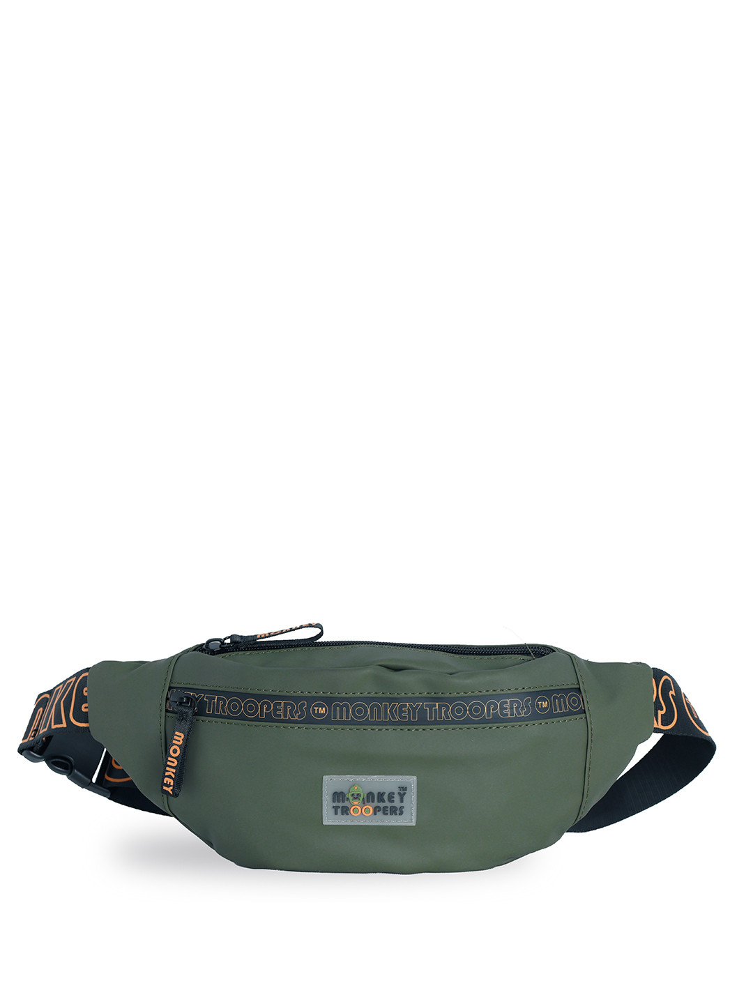 

MONKEY TROOPERS Adjustable Straps Detail Bum Waist Pouch, Olive