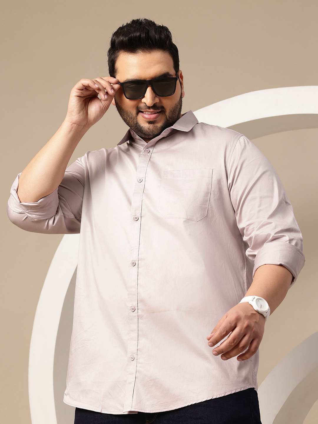 

Sztori Men Plus Size Premium Casual Shirt, Grey