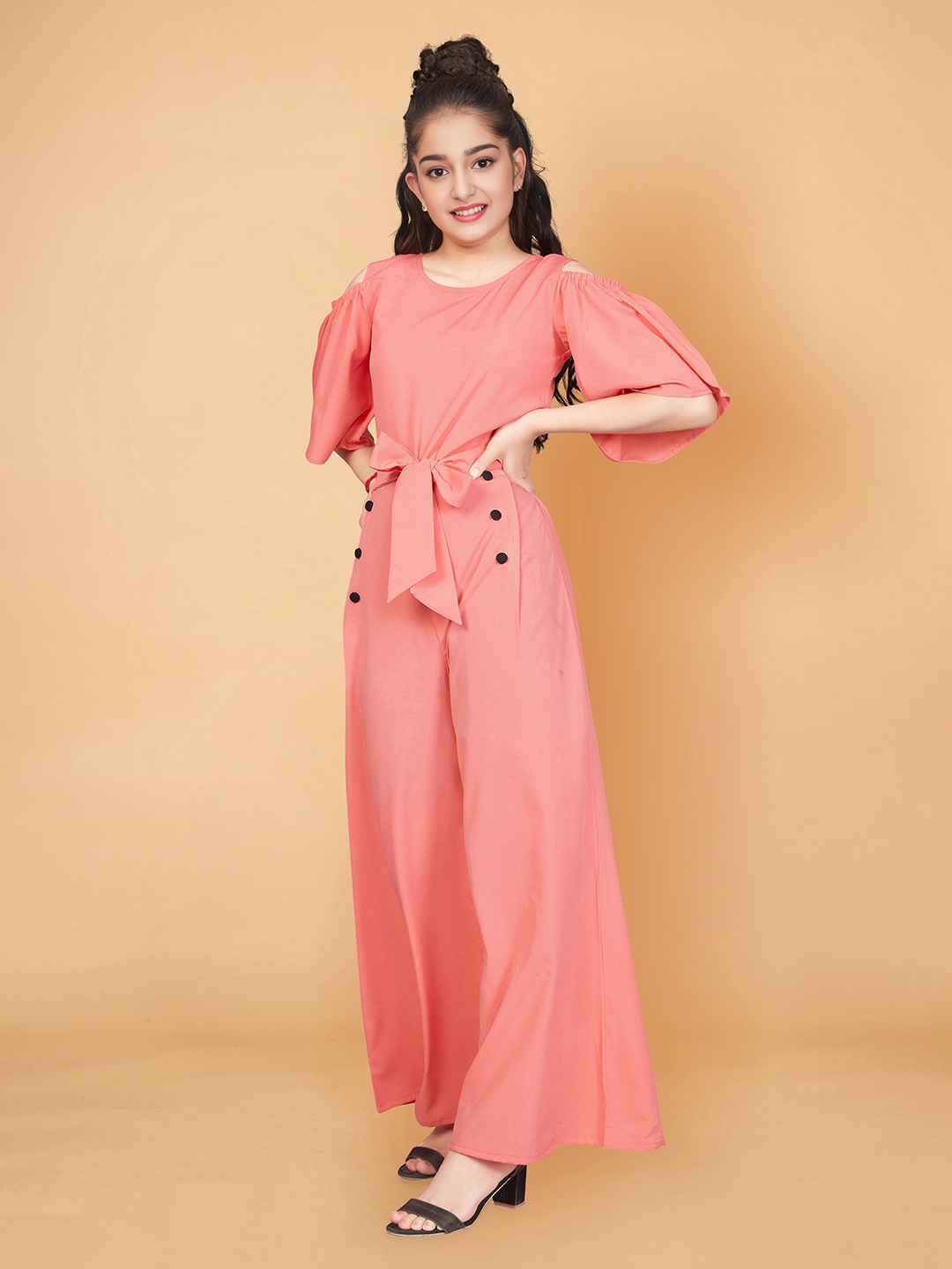 

FASHION DREAM Girls Basic Jumpsuit, Peach