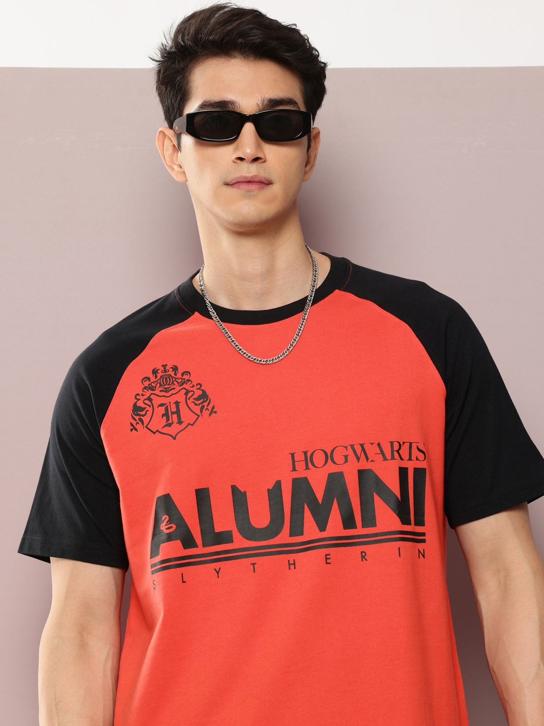 

Kook N Keech Harry Potter Oversized Fit Typography Printed Pure Cotton T-shirt, Red