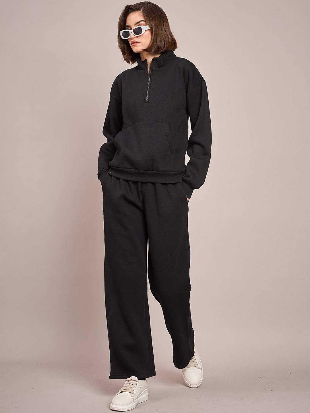 

SASSAFRAS High Neck Sweatshirt With Trousers Co-Ords, Black
