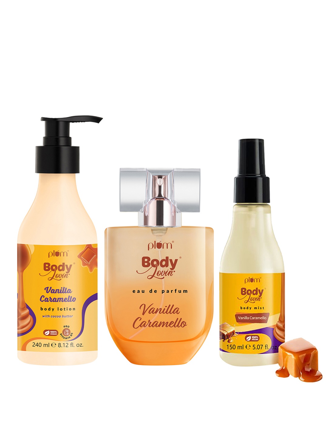 

Plum BodyLovin' Vanilla Caramello Fragrance Combo, Orange