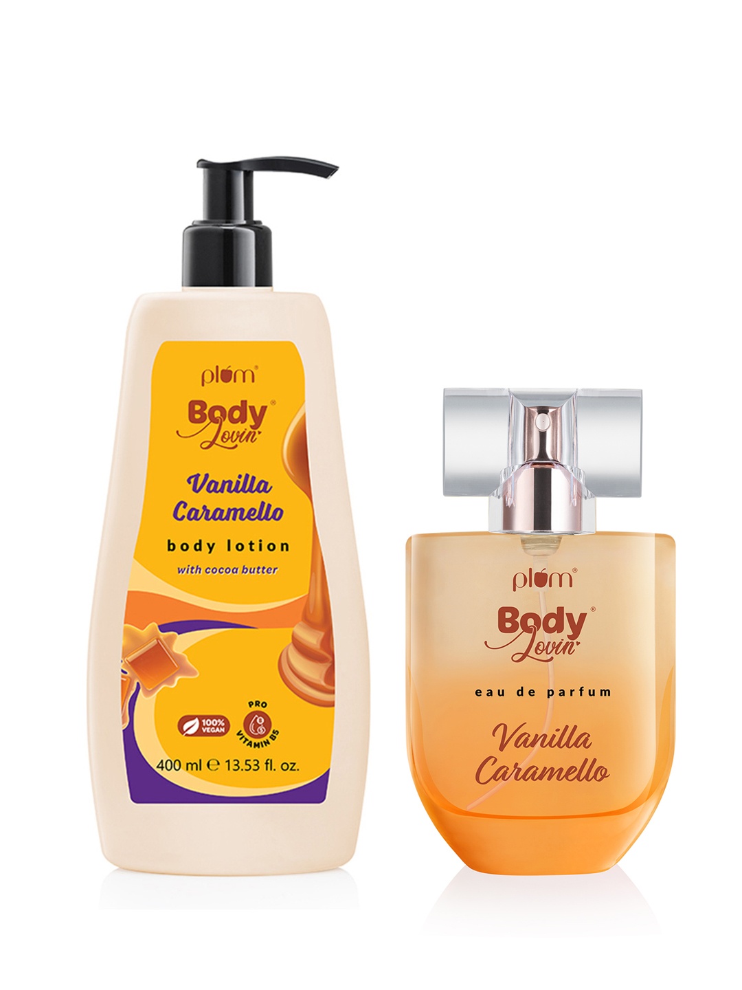 

Plum BodyLovin' Vanilla Caramello Fragrance Combo, Orange