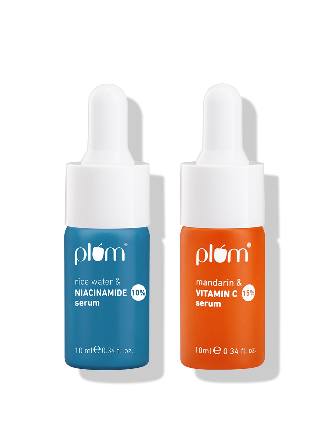 

Plum Set of 2 Face Serum - 10ml each - Mandarin & 15% Vitamin C + 10% Niacinamide, Orange