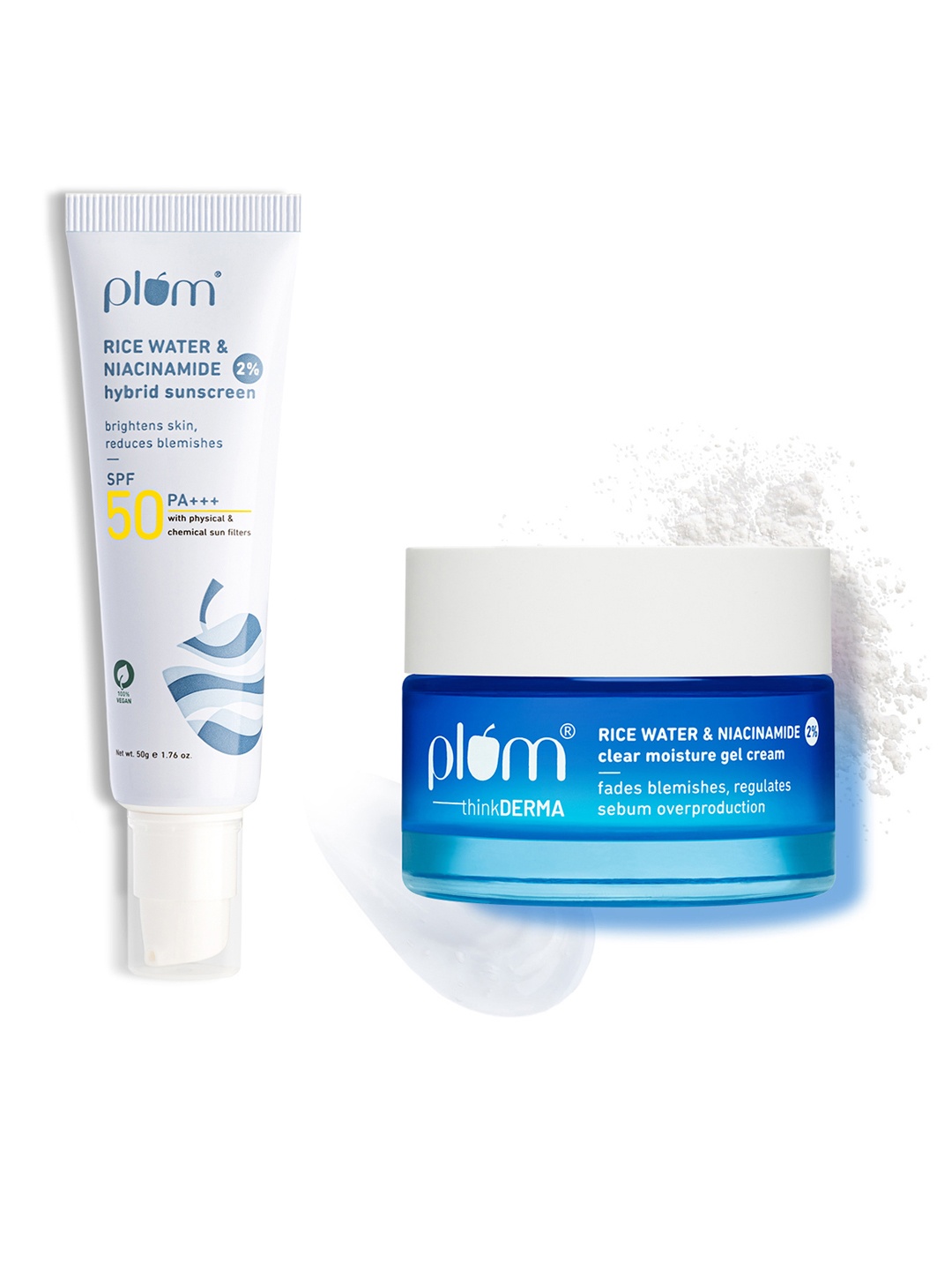 

Plum Rice Water & Niacinamide Skin Care Combo, Blue