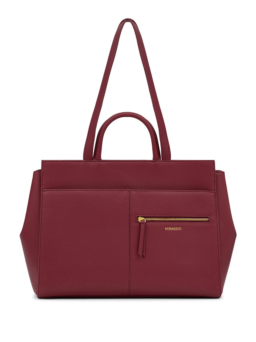 

MIRAGGIO Red PU Riana Tote Bag, Burgundy