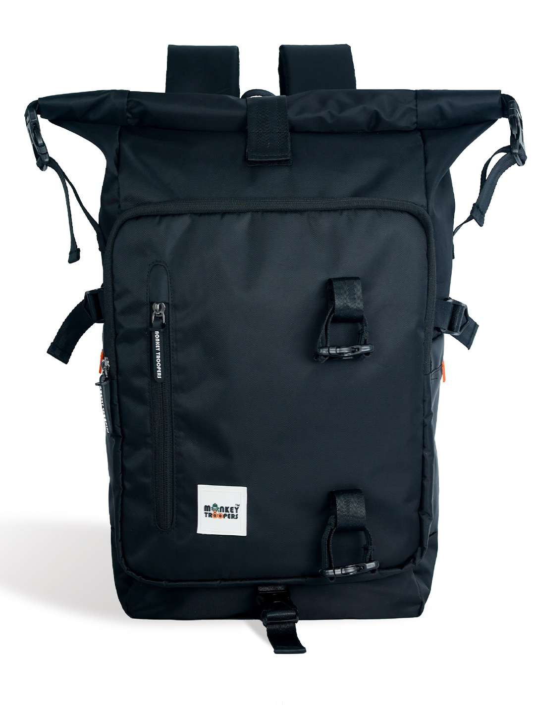 

MONKEY TROOPERS Unisex Backpack with Compression Straps, Black