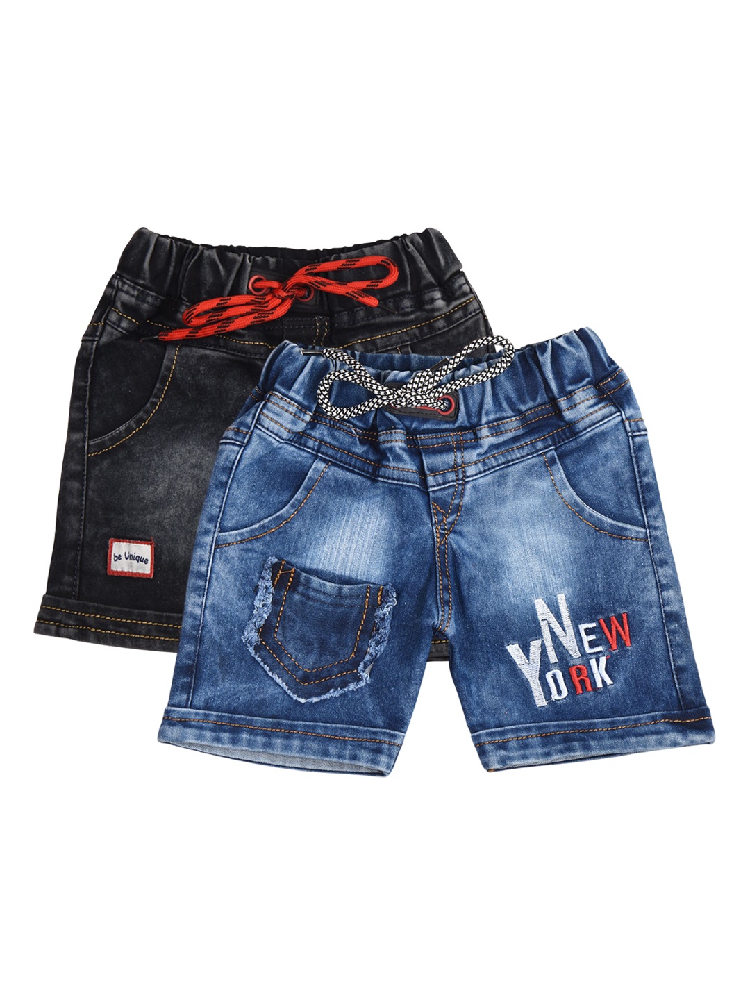 

BAESD Boys Typography Denim Shorts, Blue