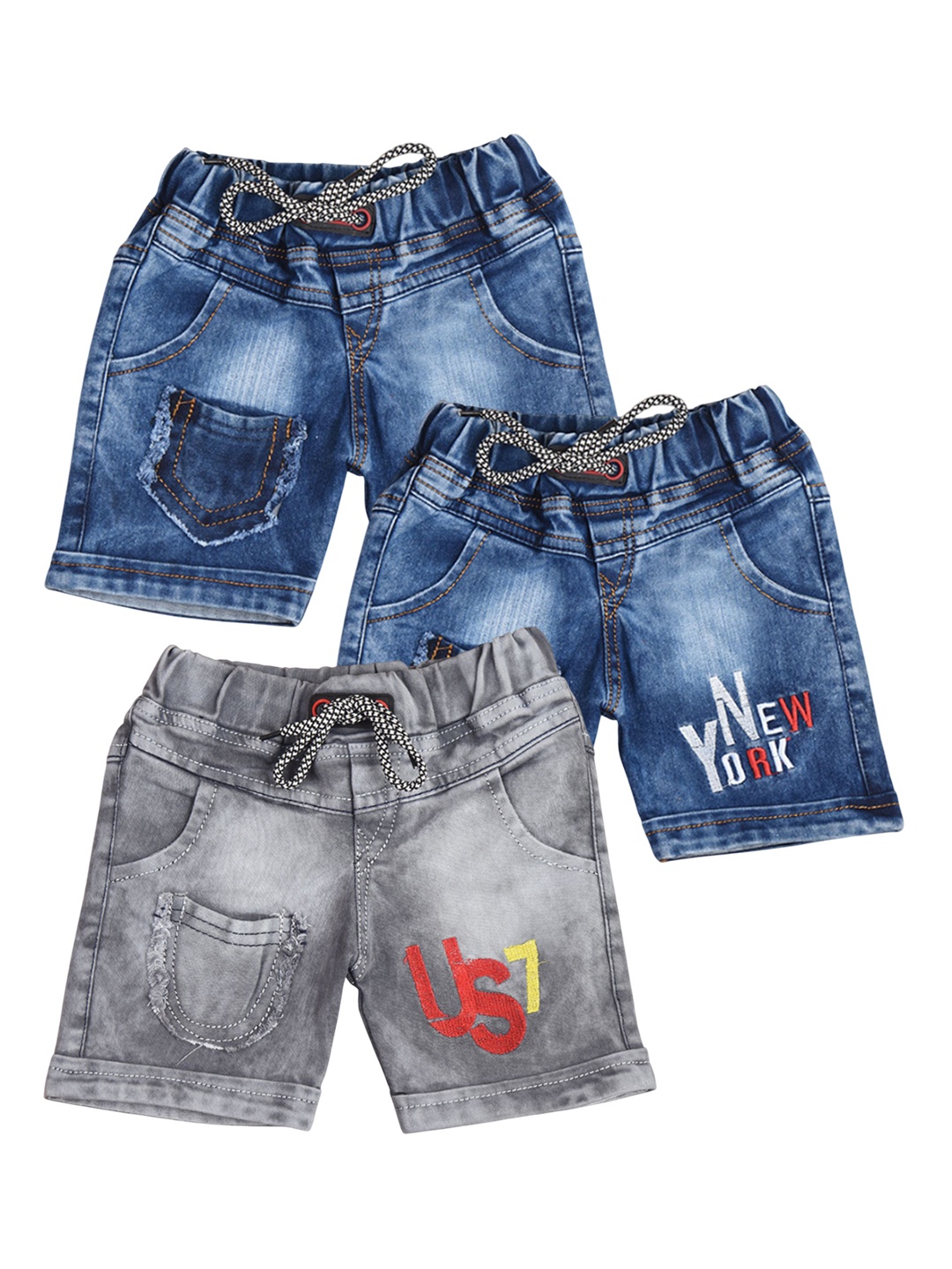 

BAESD Boys Typography Denim Shorts, Grey