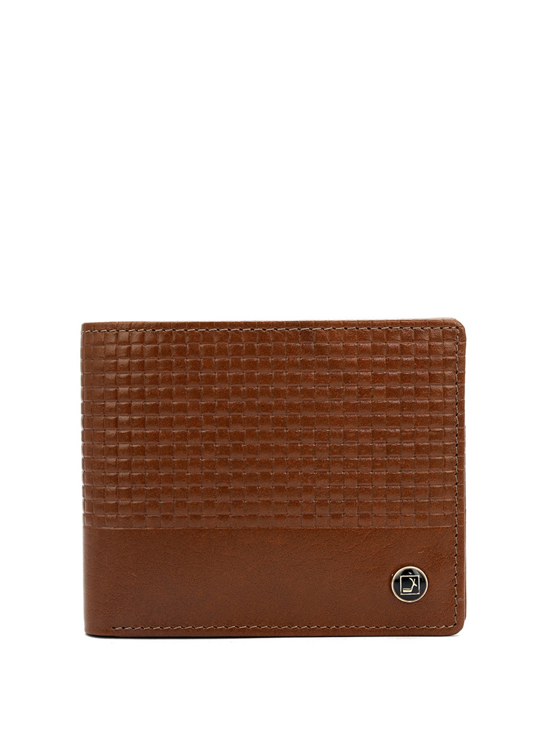 

Da Milano Men Textured Leather Two Fold Wallet, Brown