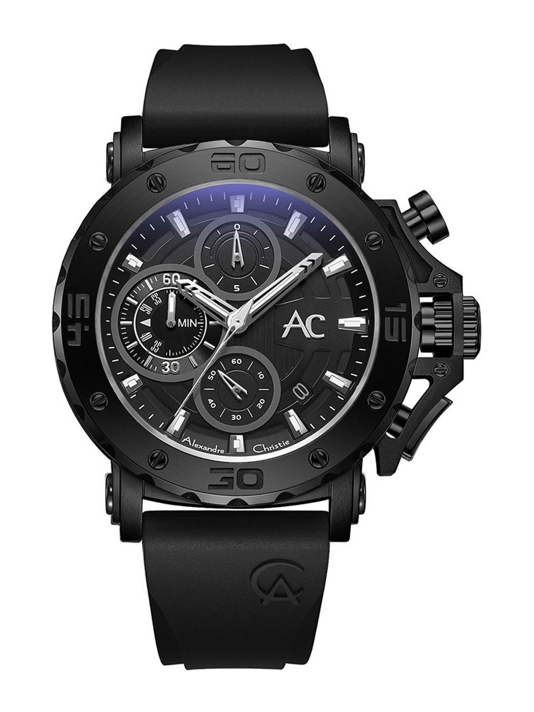 

Alexandre Christie Men Embellished Dial & Wrap Around Straps Analogue Watch 9205MCRIPBA, Black