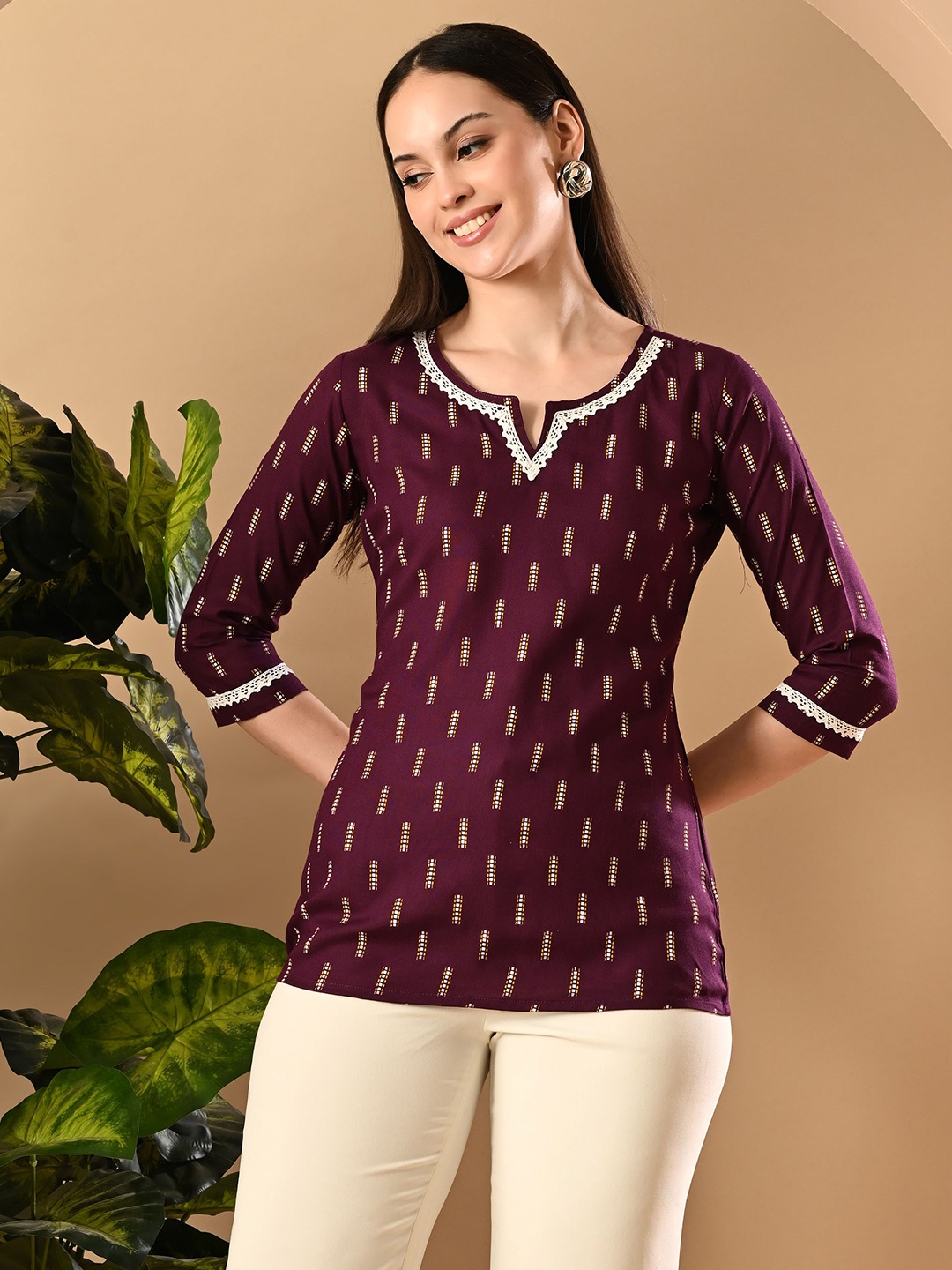 

METAFAB Print Top, Maroon