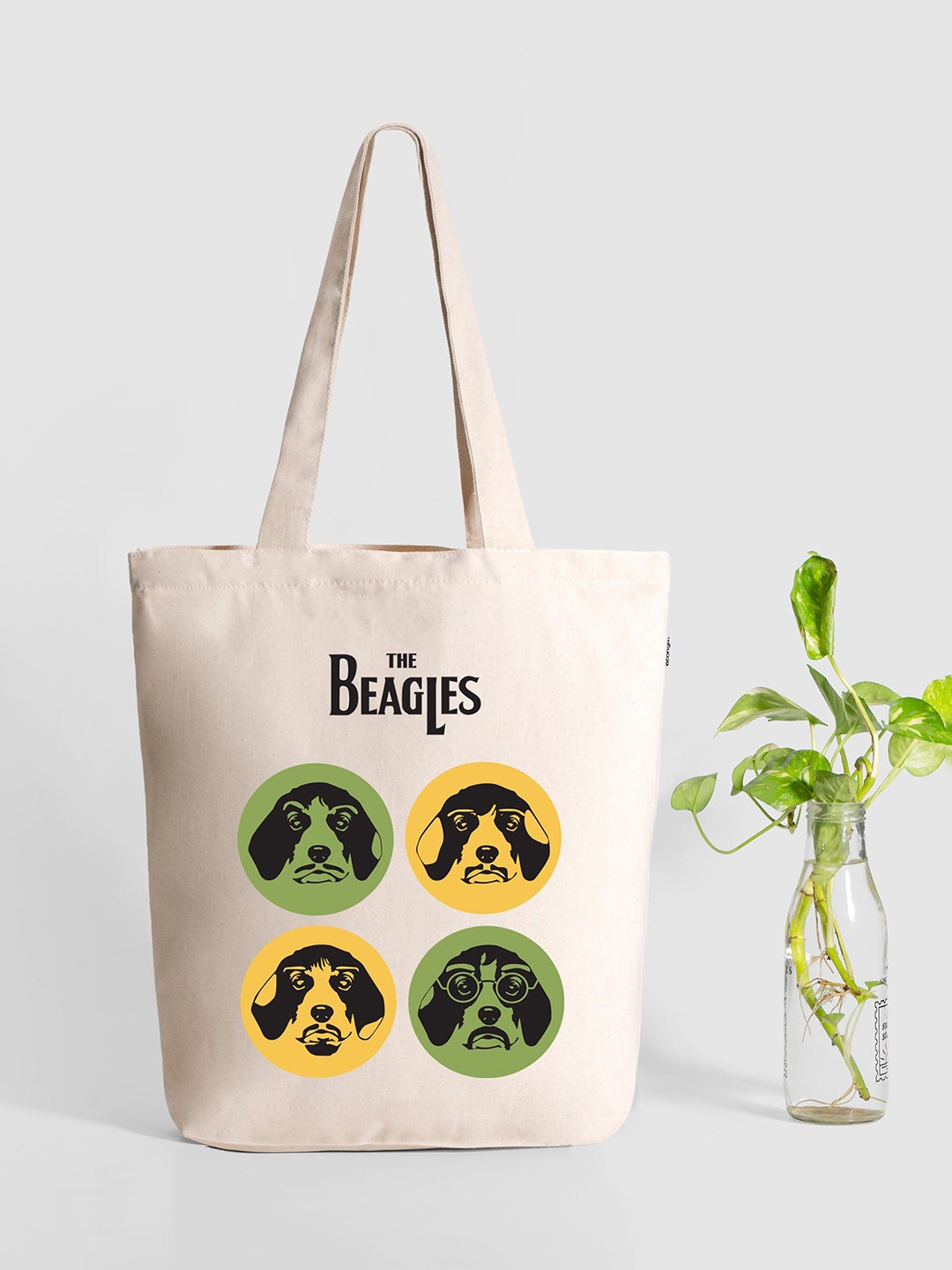 

EcoRight Zipper Tote Bag - The Beagles, Cream