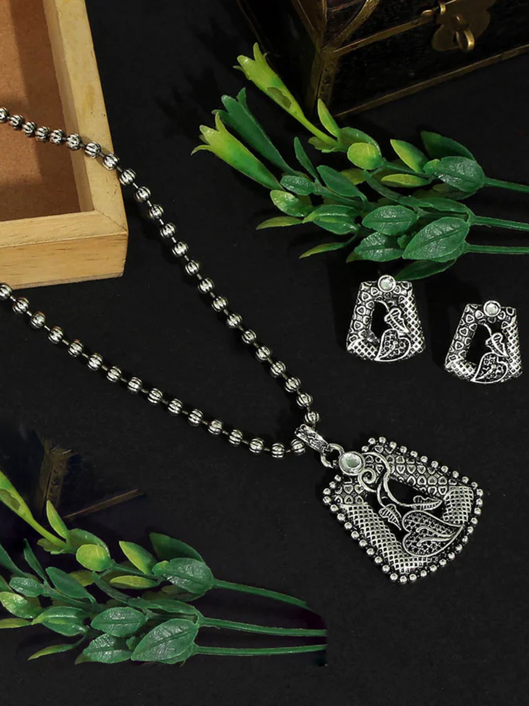 RHOSYN Silver-Plated Oxidised Jewellery Set