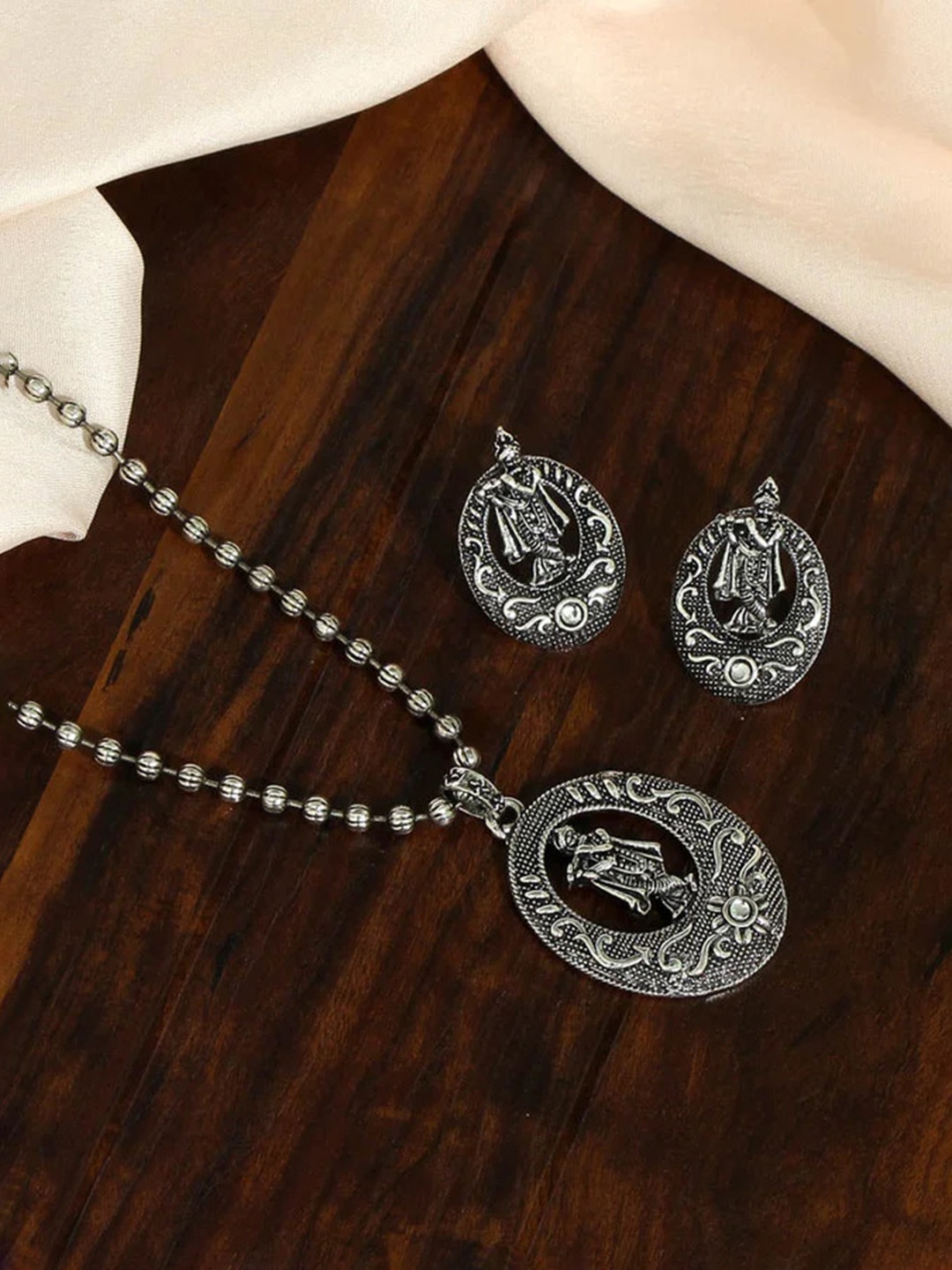 

RHOSYN Silver Plated AD Studded Jewellery Set