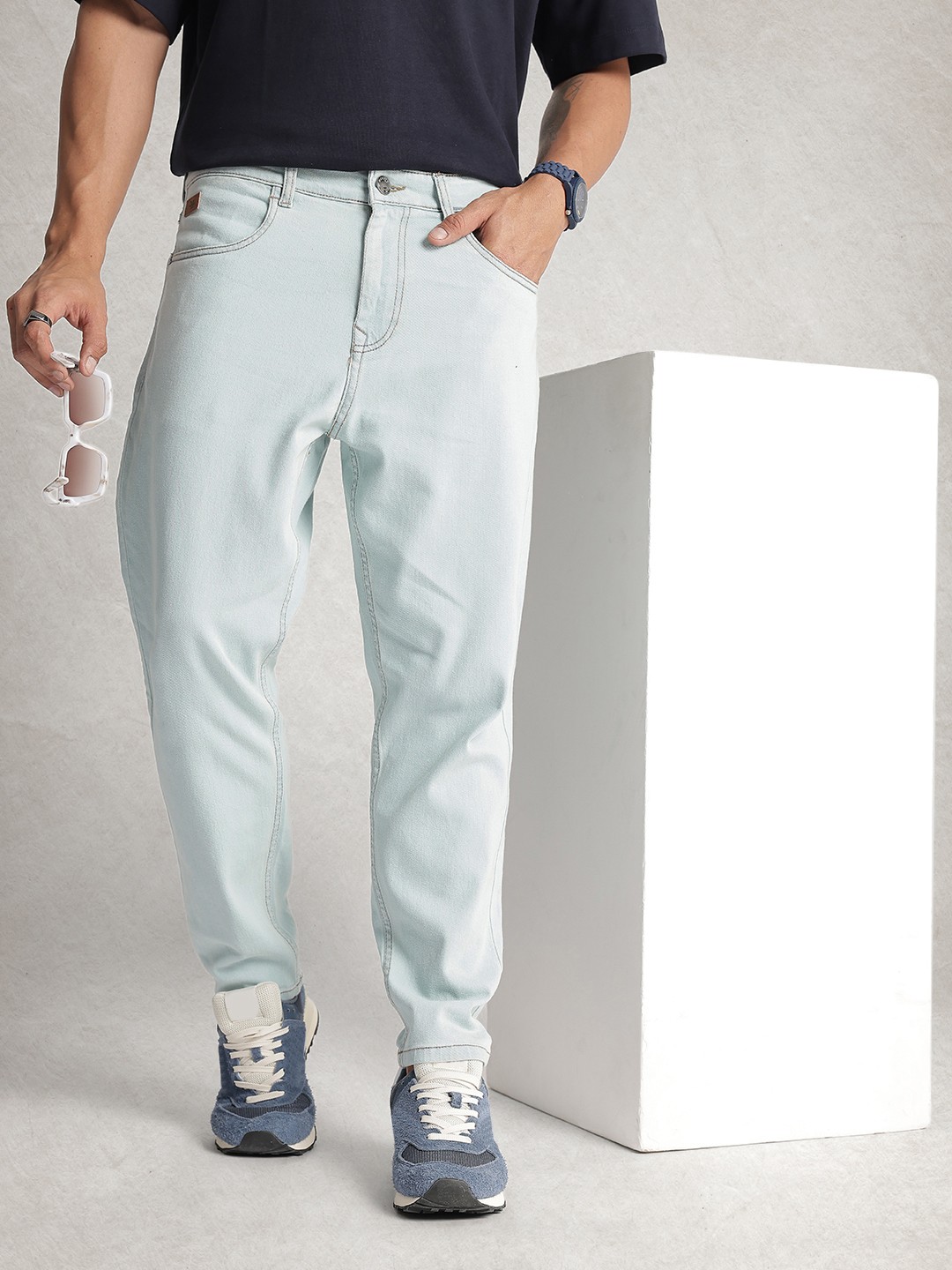 

WROGN Men Slim Fit Stretchable Jeans, Blue