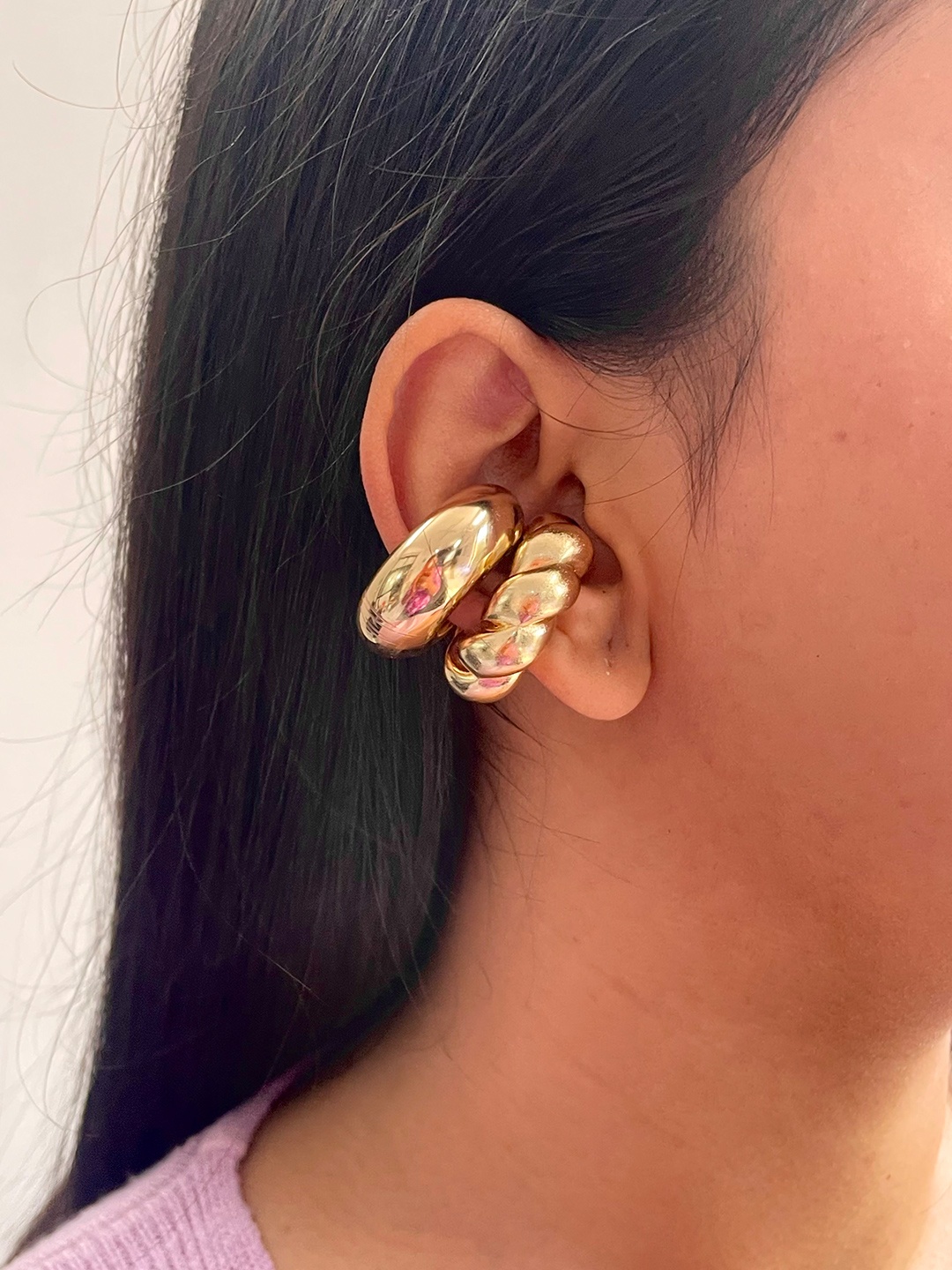 

ISHKAARA Contemporary Ear Cuff Earrings, Gold