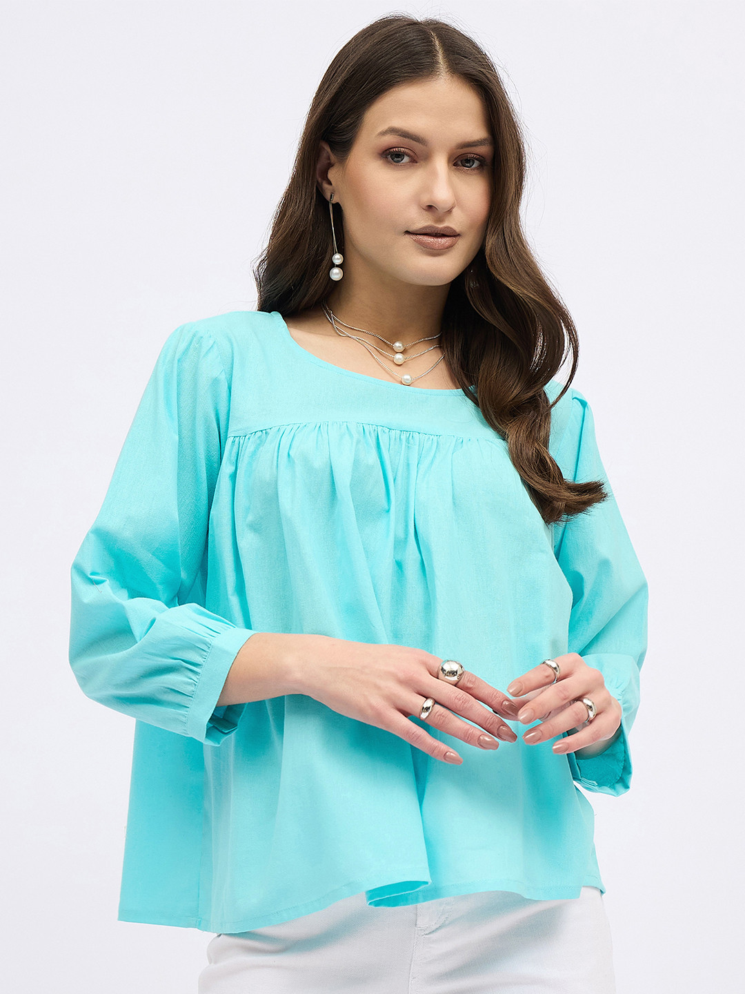 

DressBerry Cotton Top, Turquoise blue