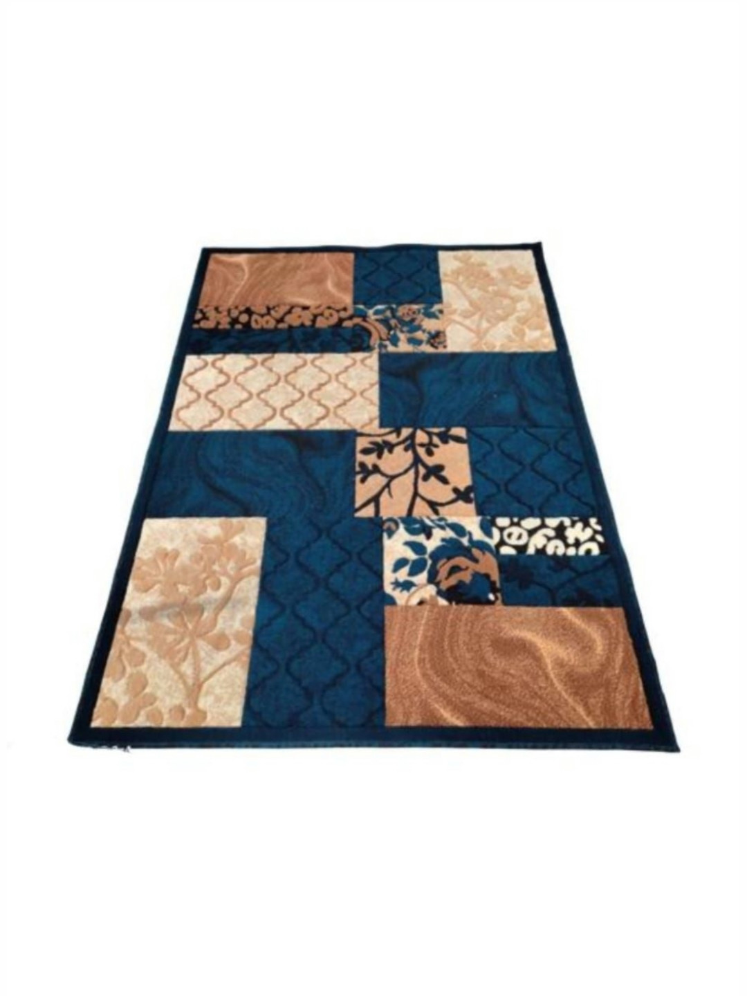 

Samjeeda Handloom carpets Black Geometric Anti-Skid Polyester Carpet