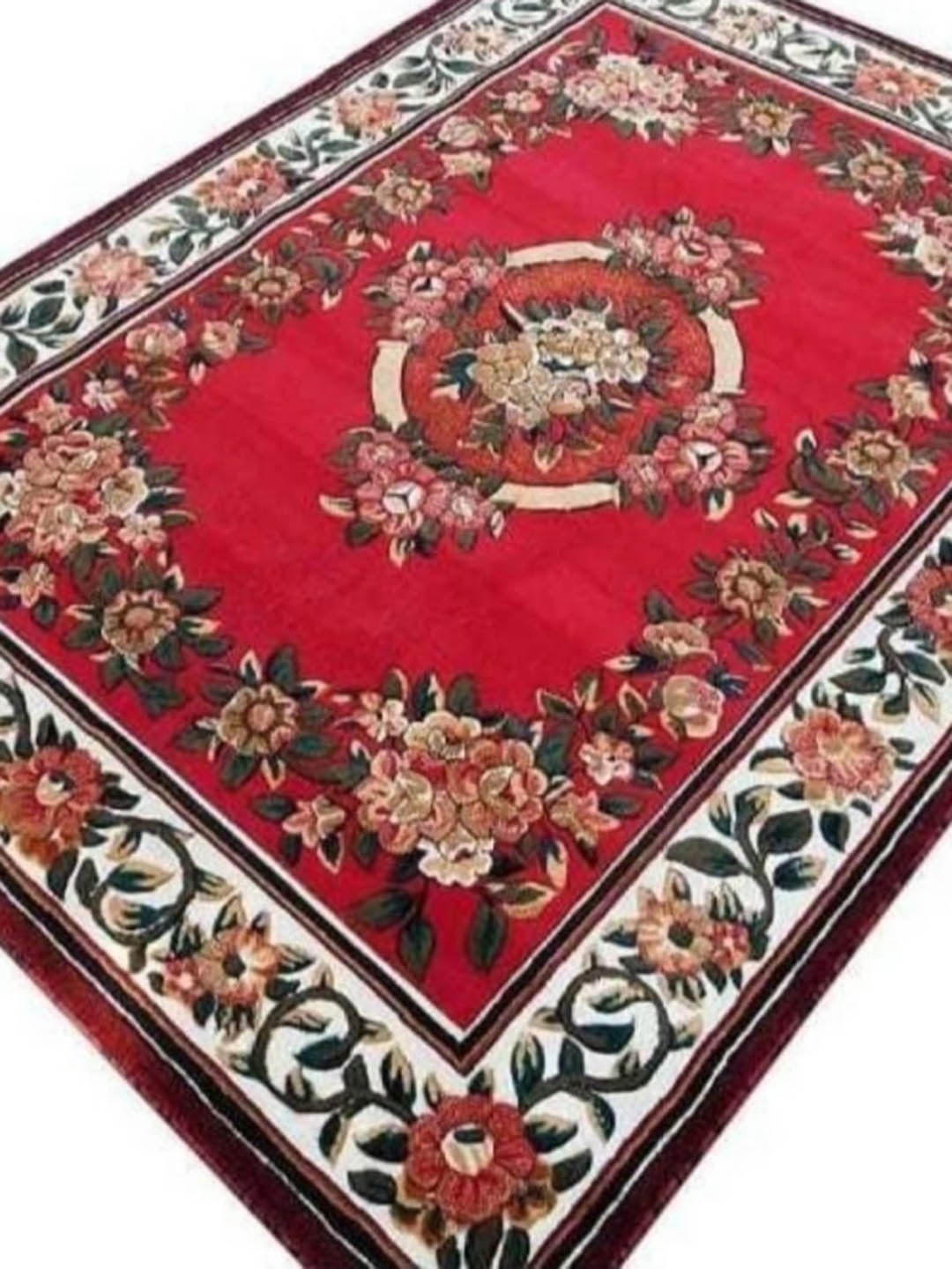 

Samjeeda Handloom carpets Black Geometric Anti-Skid Polyester Carpet