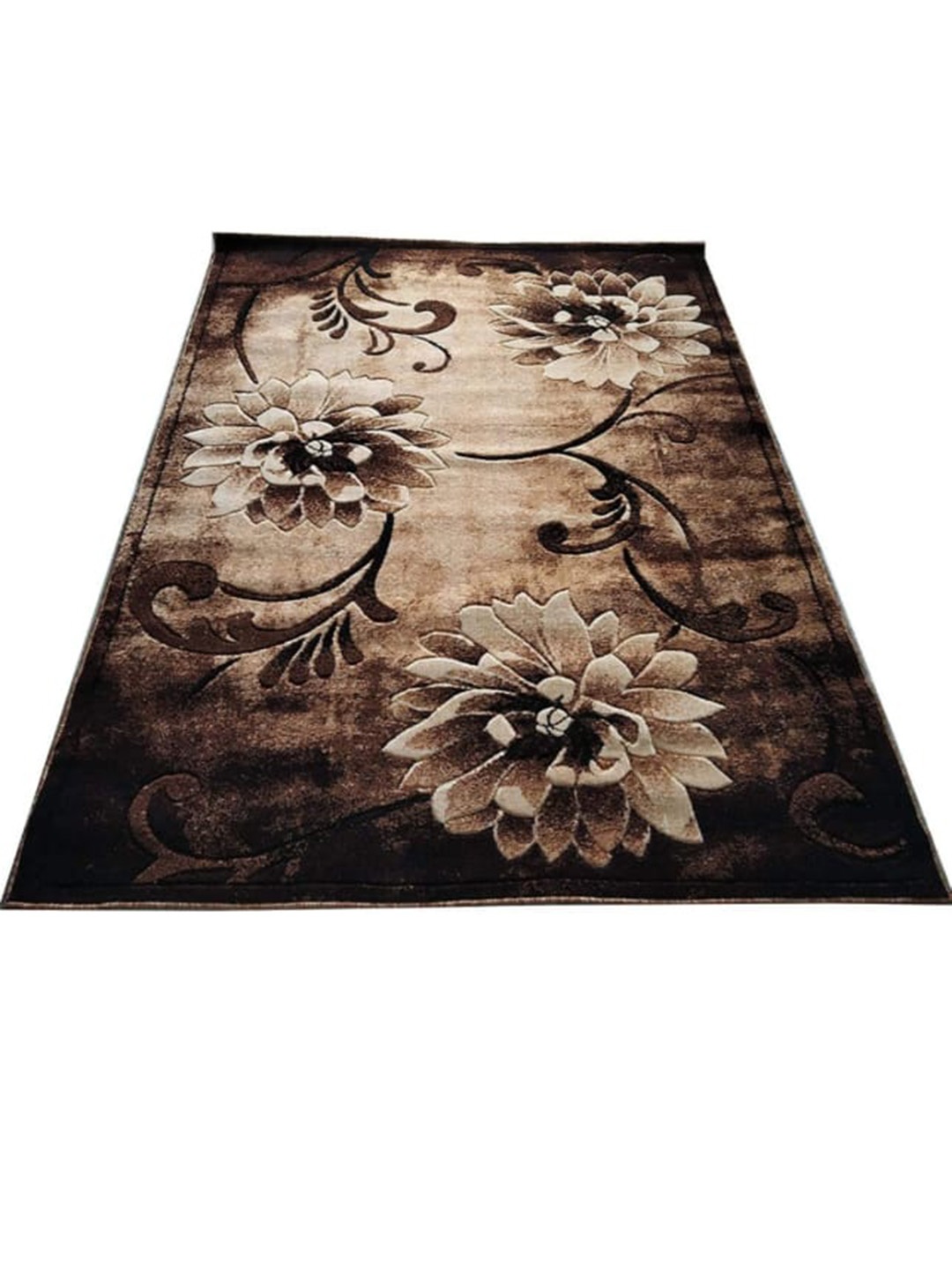 

Samjeeda Handloom carpets Black Geometric Anti-Skid Polyester Carpet