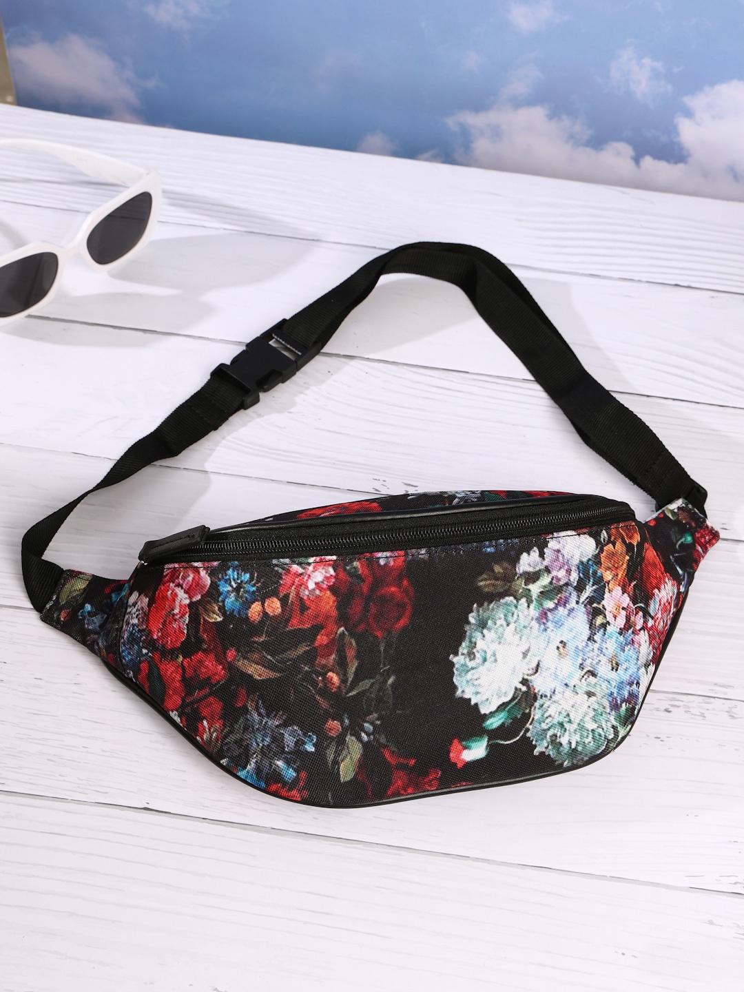 

DressBerry Floral Printed PU Half Moon Shoulder Bag, Multi