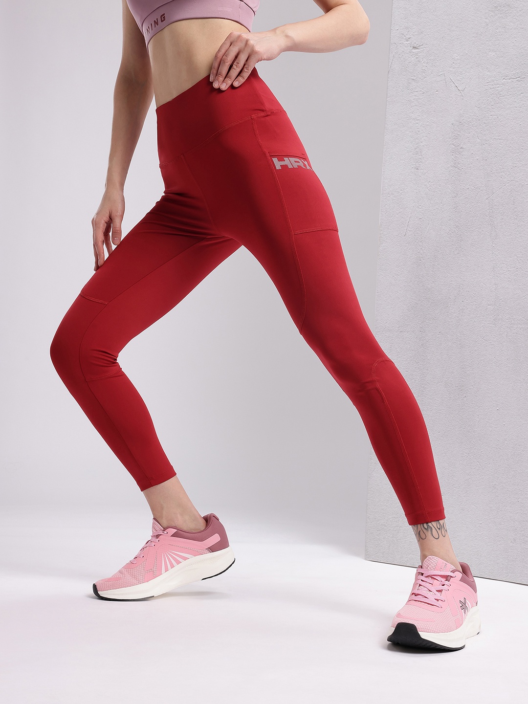 

HRX by Hrithik Roshan Women Rapid Dry Training Tights, Red