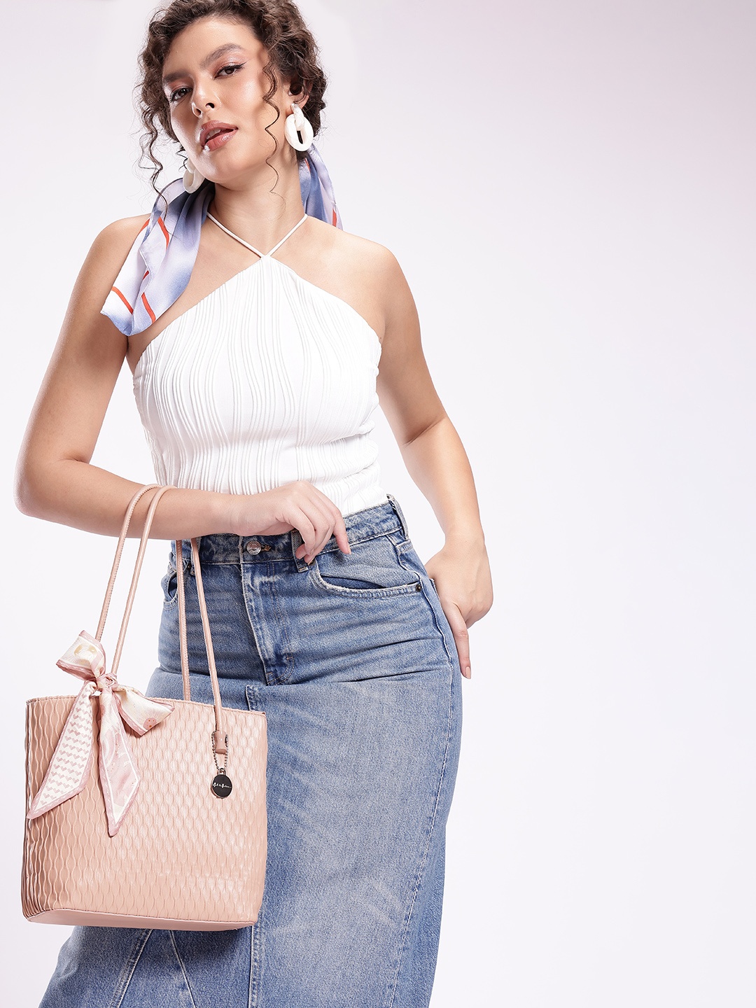 

Mast & Harbour Self-Design Shoulder Bag, Pink