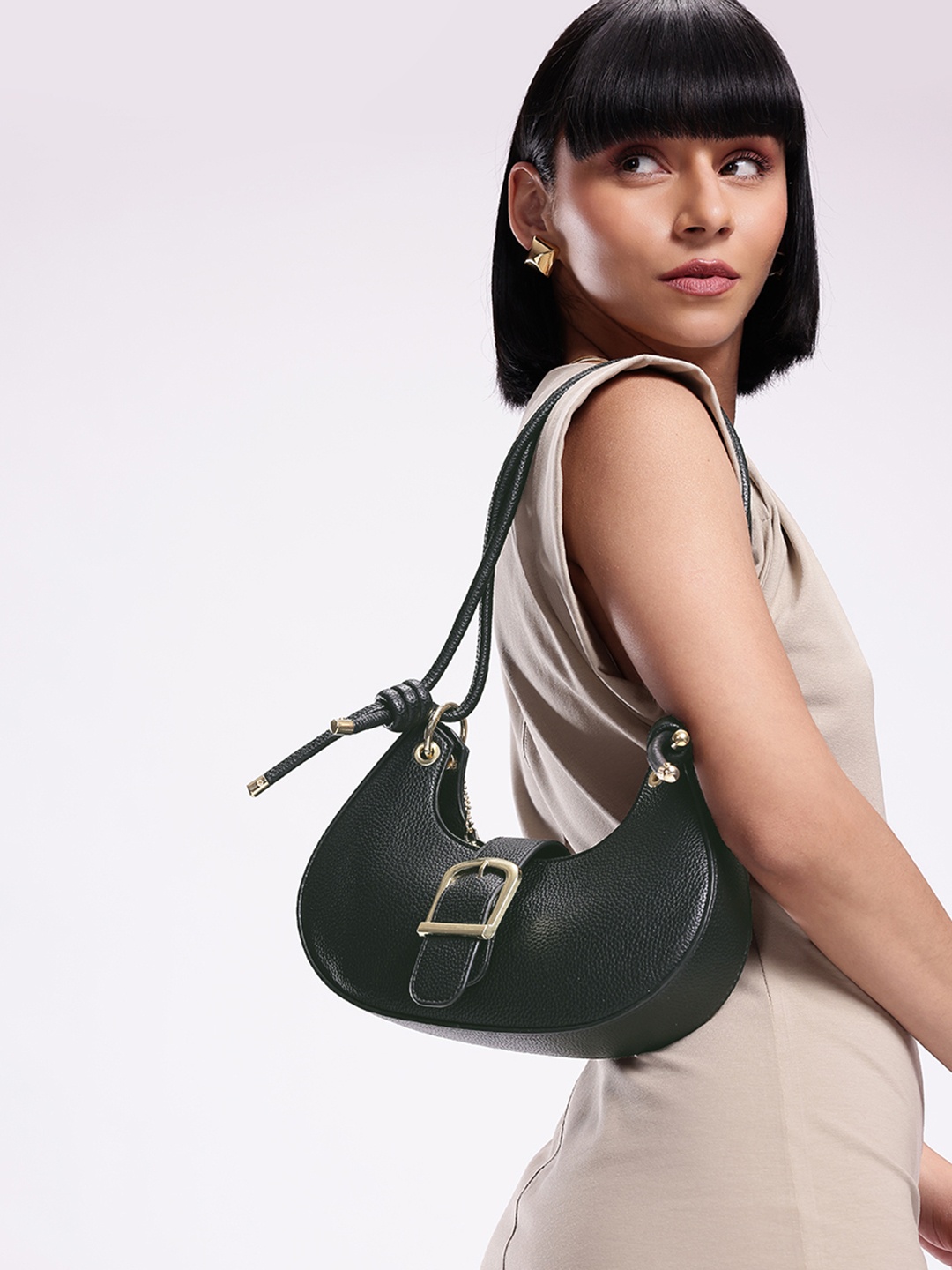 

Mast & Harbour Half Moon Shoulder Bag, Black