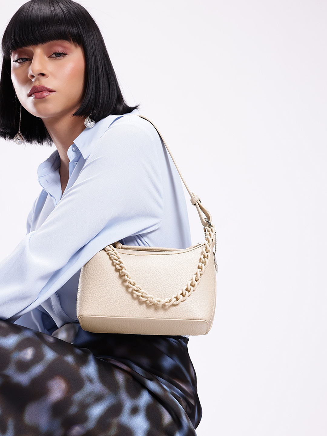 

Mast & Harbour Textured Shoulder Bag, Off white