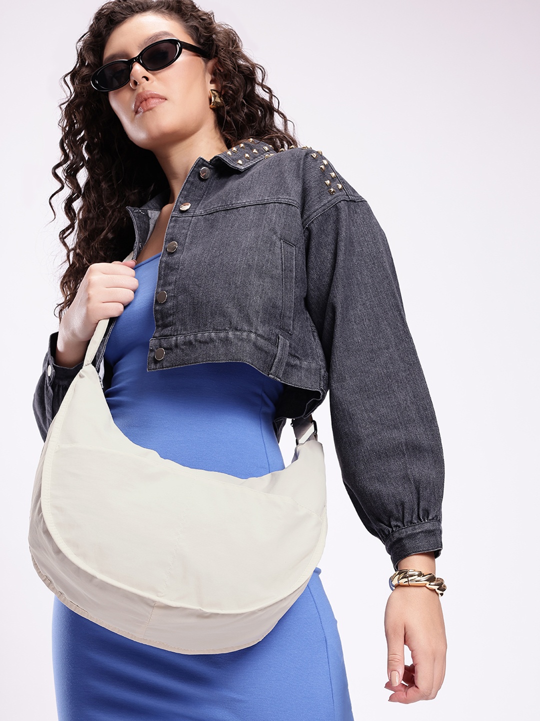 

Roadster Half Moon Hobo Bag, Beige
