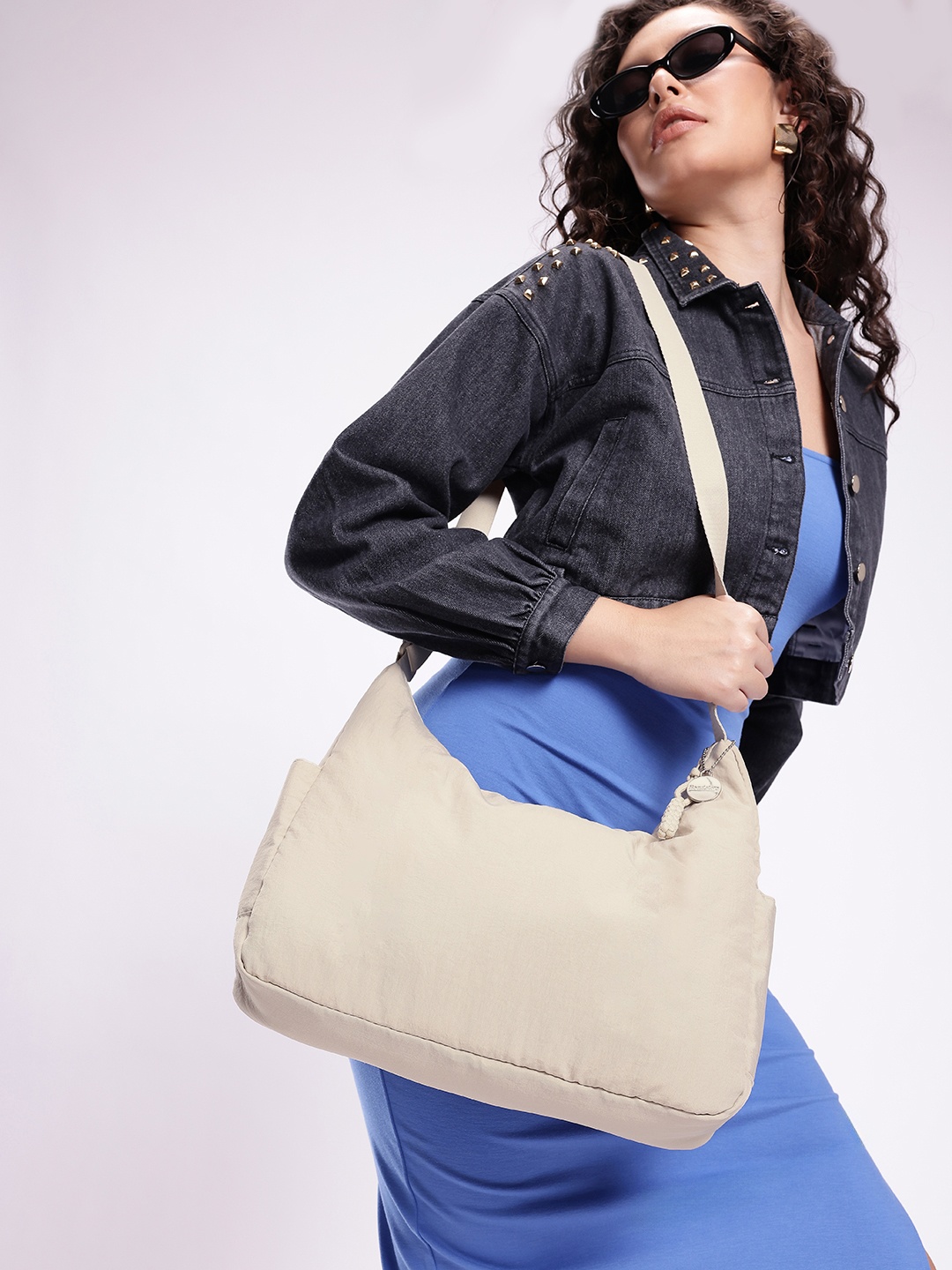 

Roadster Structured Shoulder Bag, Beige
